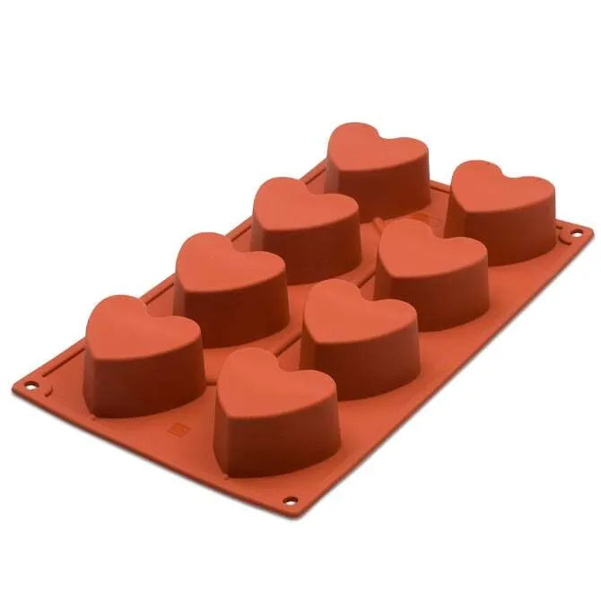 Non-Stick Orange Heart-Shaped Pancake Pan - 8 Heart Cavities for Valentine's Day Breakfast, Romantic Dinners & Special Occasions