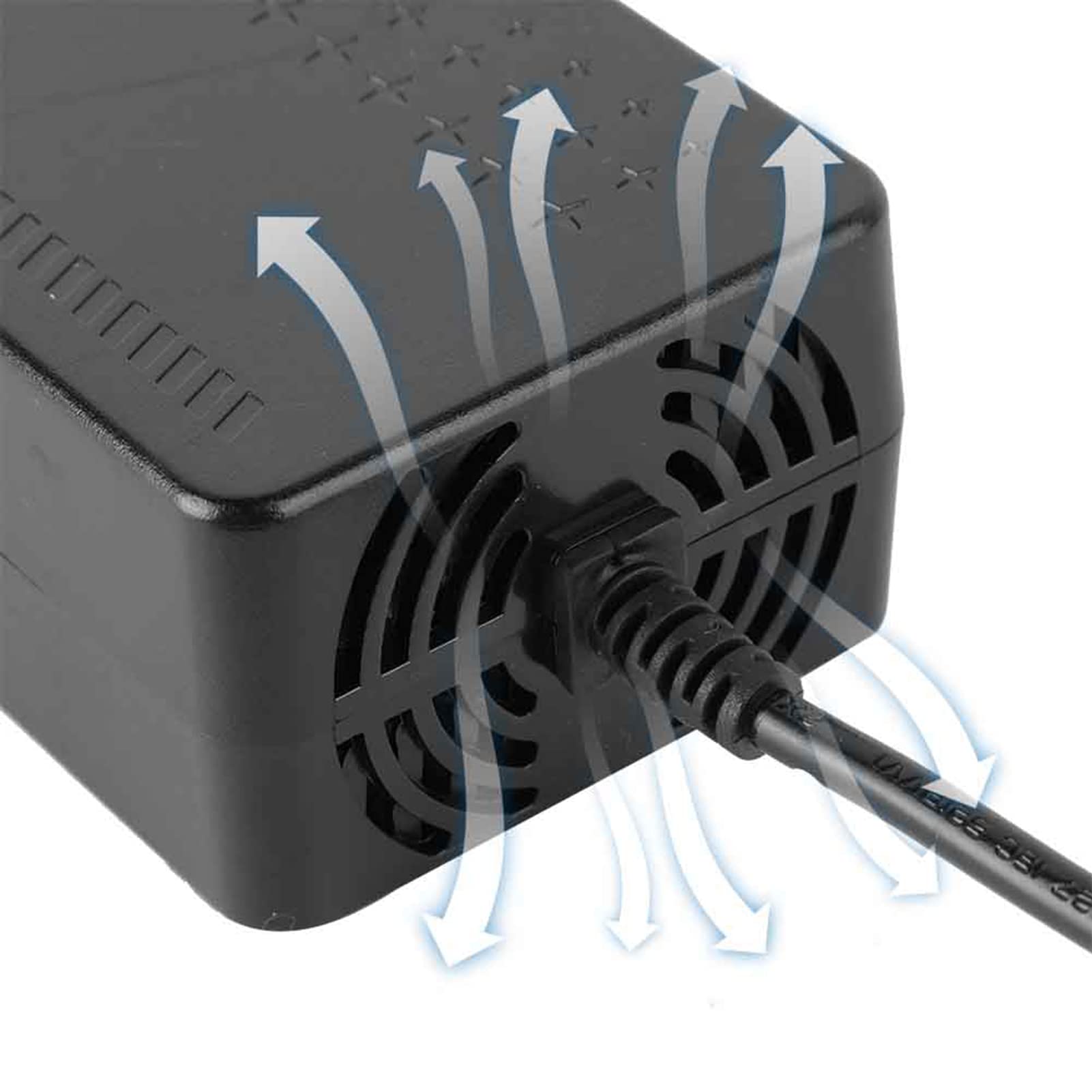 48V 2A Lithium Battery Charger with DC Plug - Power Supply Adapter for Electric Scooters, E-Bikes & Mobility Devices - Fast Charging, Waterproof & Safe for Outdoor Use