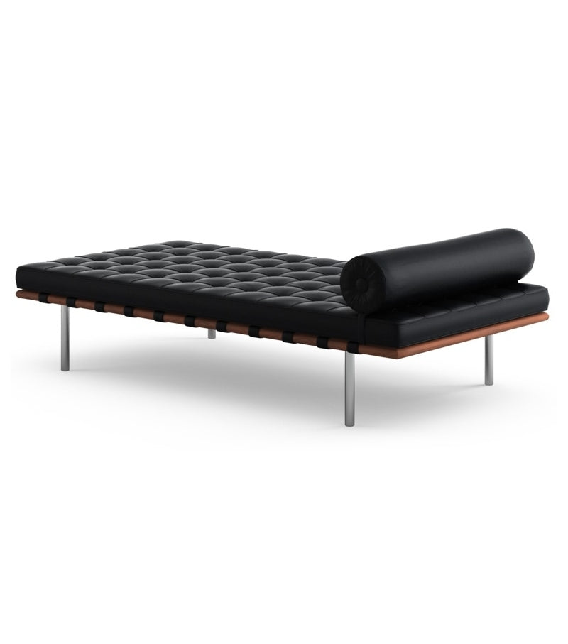 Knoll Barcelona Couch - Mid-Century Modern Sofa for Living Room, Lounge & Office - Premium Leather Upholstery & Stainless Steel Frame - Stylish & Comfortable Seating for Home & Workspace