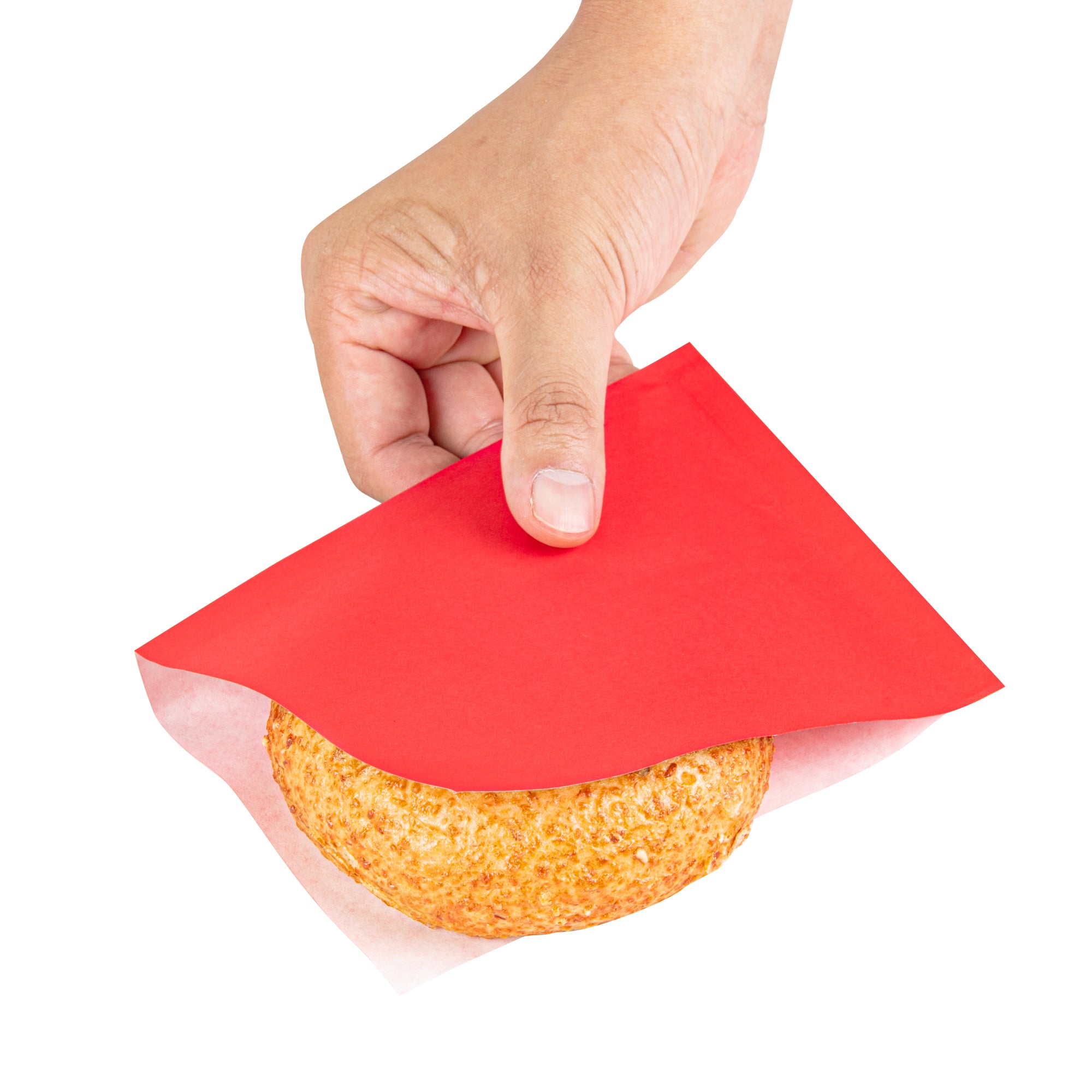 Red Greaseproof Paper Bags - Small Double Open Food Bags (6.25