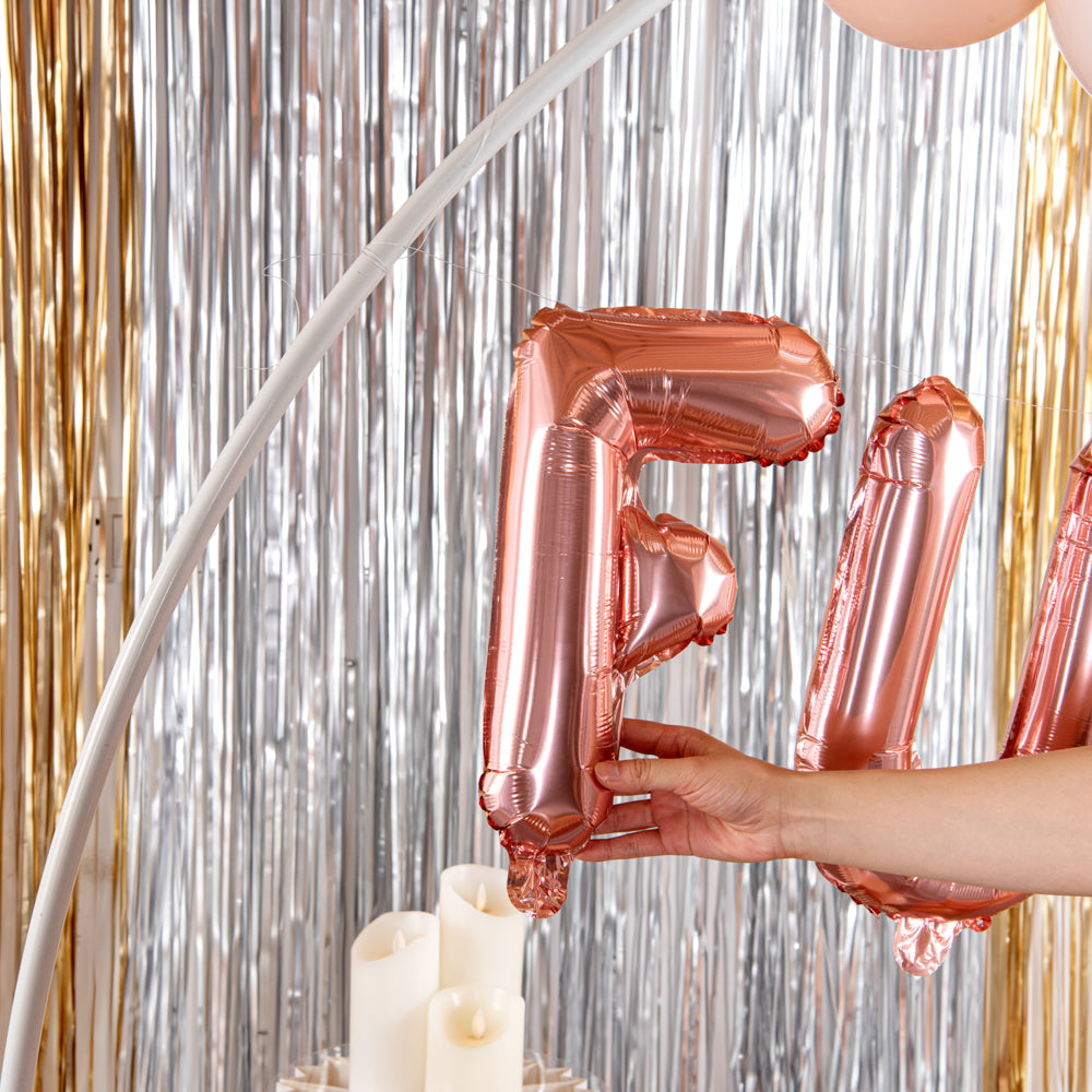 Balloonify Rose Gold Mylar Letter F Balloon - 16 Inch Large Foil Alphabet Balloon for Birthday Party Decorations, Wedding, Anniversary, Baby Shower & Special Events (1 Count)