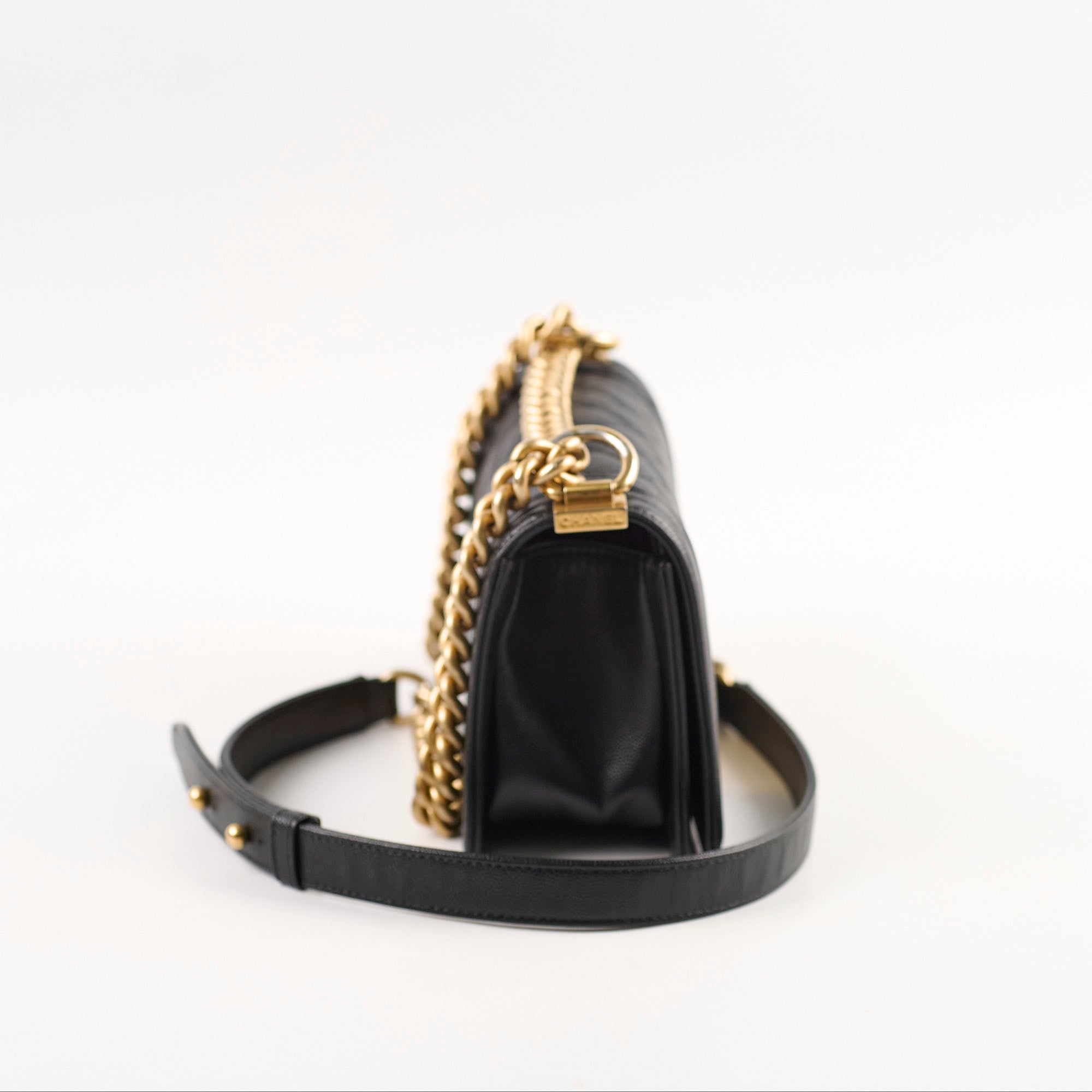 Chanel Small Boy Caviar Leather Crossbody Bag Black | Luxury Designer Handbag for Women | Perfect for Date Night, Parties & Special Occasions