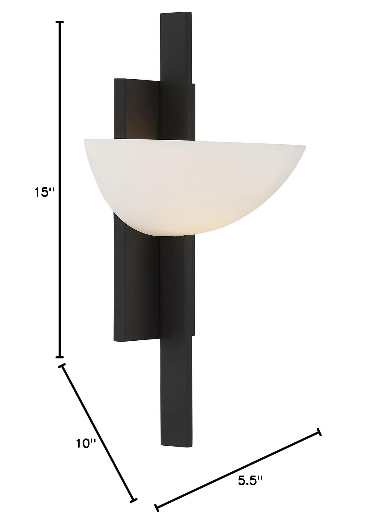 Savoy House Fallon Mid-Century Modern Wall Sconce - Vintage White Opal Glass, 1-Light 60W, 15