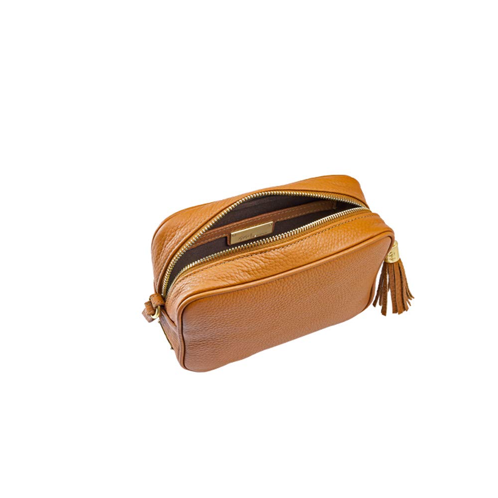 Handcrafted Women's Pebble Grain Leather Madison Crossbody Camera Bag by GiGi New York - Perfect for Travel, Photography & Everyday Use