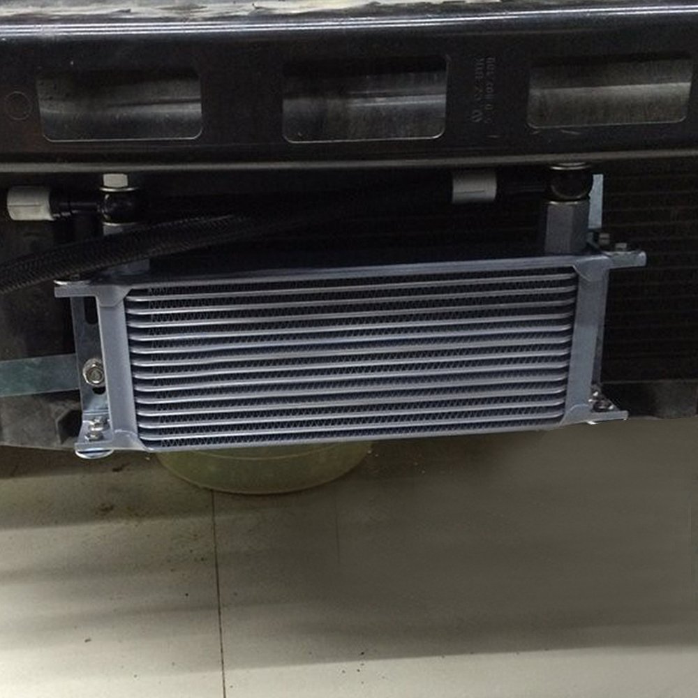 AN10-10AN 19 Row Aluminum Engine Oil Cooler - Silver High Performance Transmission Cooler for Cars, Trucks & SUVs - Perfect for Off-Roading, Towing & High-Temperature Driving Conditions