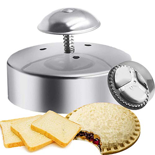 Stainless Steel Sandwich Cutter and Sealer - Uncrustable Sandwich Maker for Kids Lunch Box, Bento, Picnics & Parties - Perfect for Homemade Sandwiches, Pies & Bread (Silver)