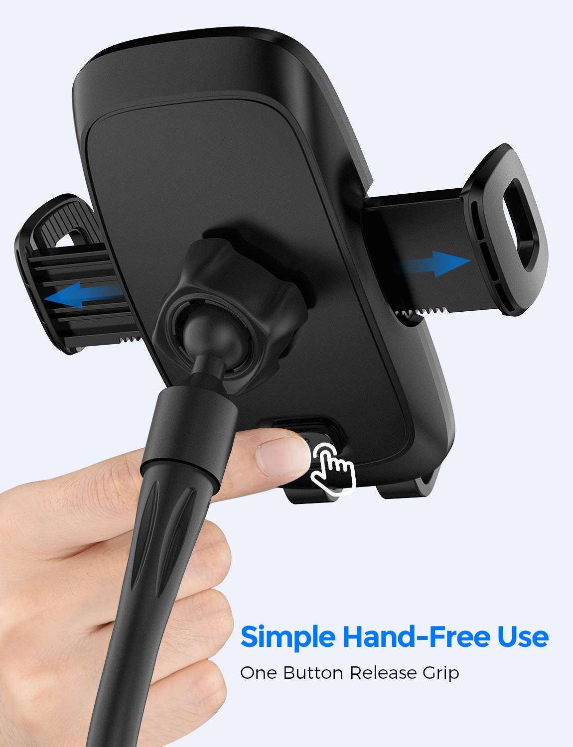 Mpow CA136A Car Cup Holder Phone Mount - Universal Adjustable Smartphone Holder for iPhone, Samsung, Google Pixel - Perfect for Road Trips, Commuting & GPS Navigation