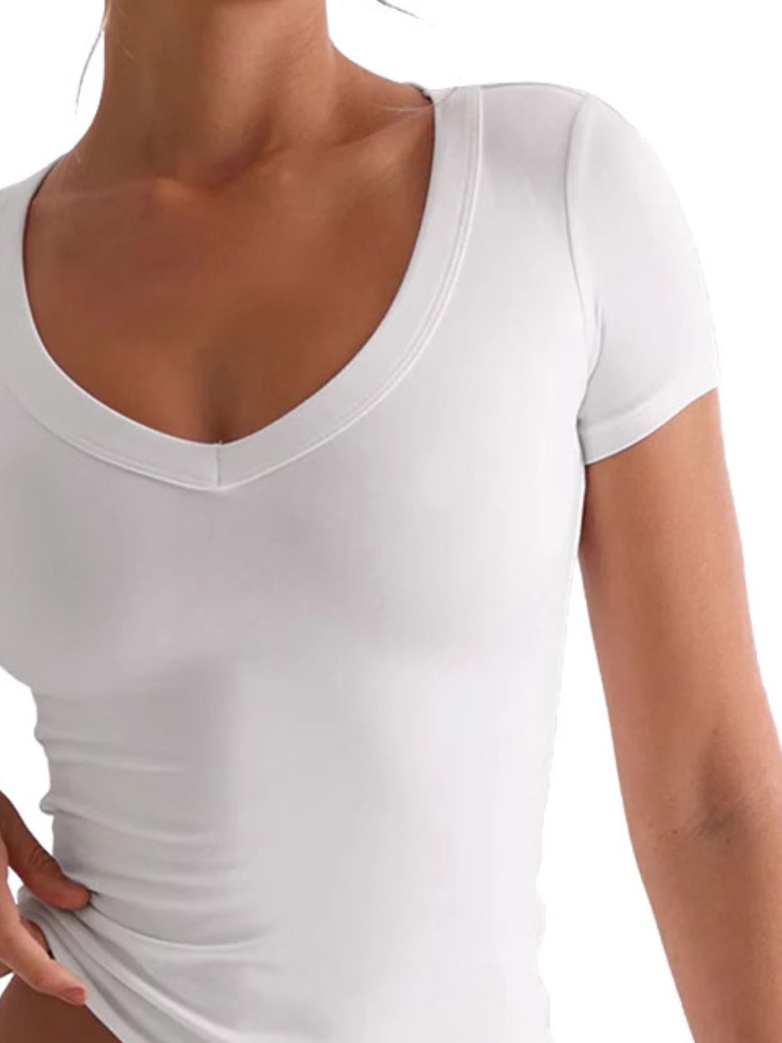 Women's Scoop Neck Short Sleeve T-Shirt - Soft Cotton Casual Tee for Everyday Wear | Perfect for Workouts, Lounging & Summer Outfits