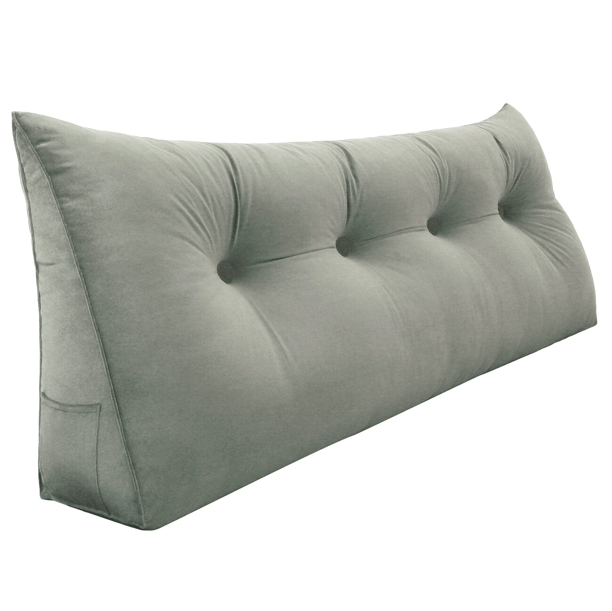 **Johnear Large Velvet Wedge Headboard Pillow - Triangular Backrest Lumbar Support Cushion for Sitting in Bed, Reading, or Relaxing - Upholstered Daybed Bolster Pillow (Camel, Full Size) - Perfect for Back Support While Reading, Watching TV, or Lounging**