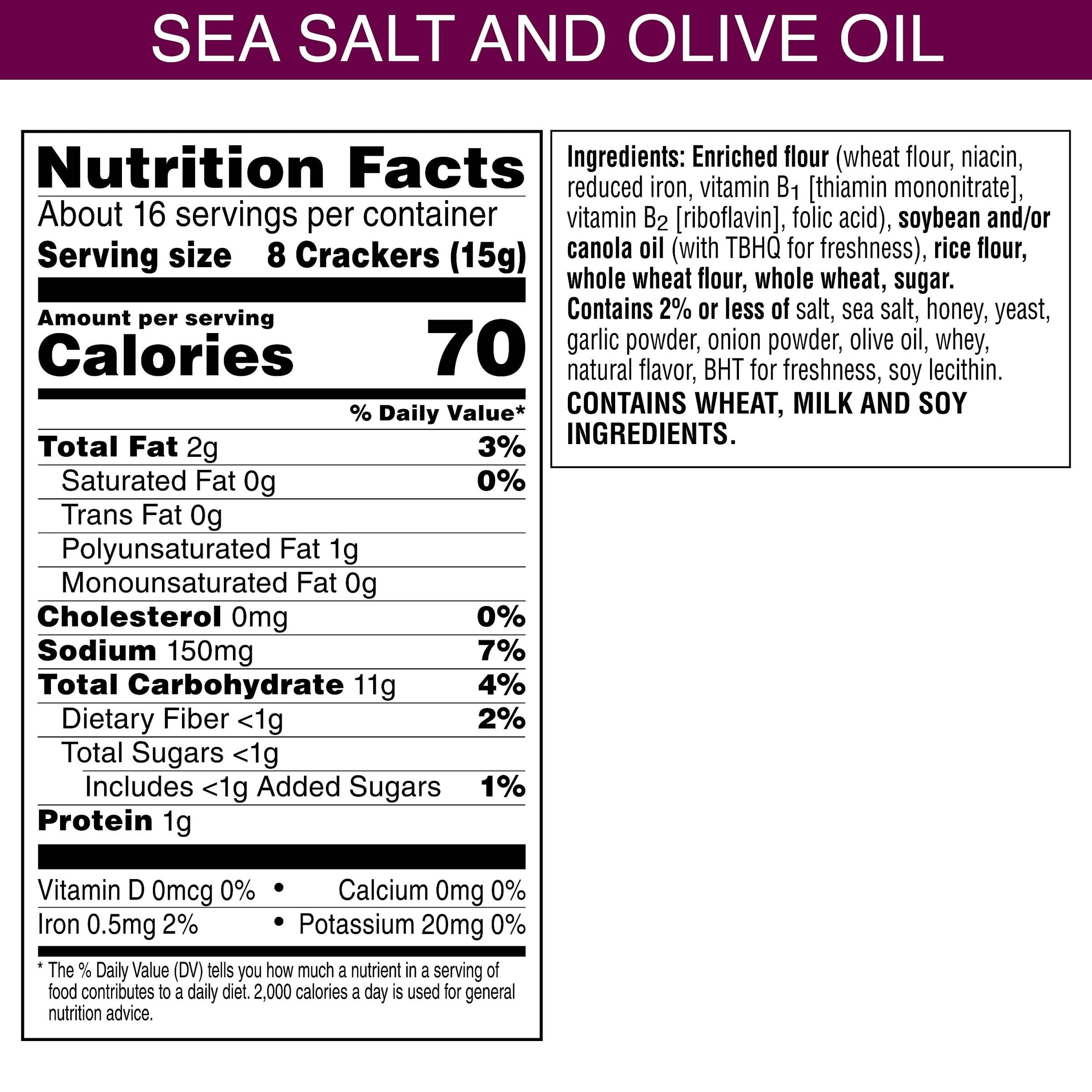Toasted Flatbread Crackers - Sea Salt & Olive Oil Flavor, 8.7oz Box (Pack of 1) | Perfect for Parties, Lunch Boxes & Healthy Snacking | Crunchy Appetizer for Entertaining, Office Snacks & On-the-Go Munchies