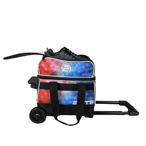 ELITE Basic Single Roller Bowling Bag - Red, Blue, White | Durable & Lightweight for League Play & Practice | Perfect for Bowling Enthusiasts & Beginners