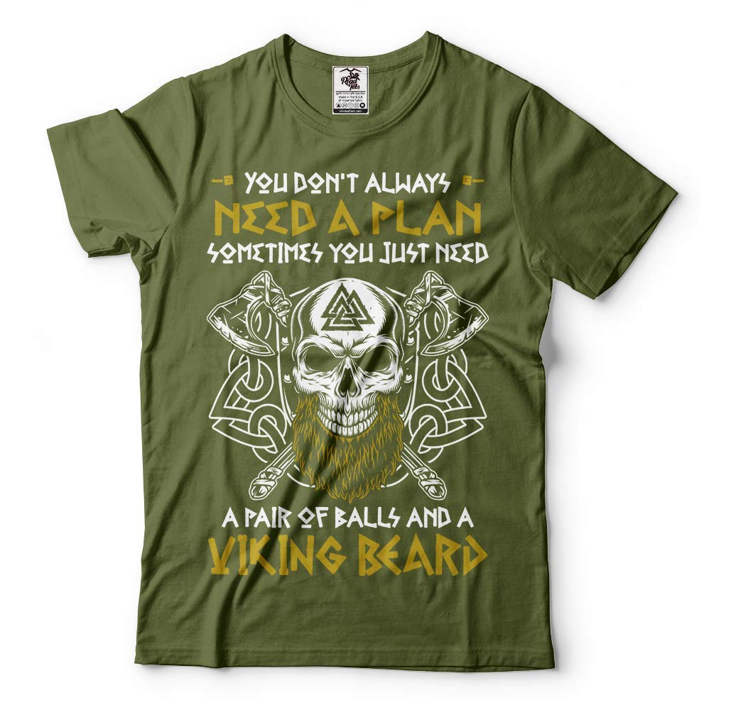Viking Beard T-Shirt | Norse Mythology Graphic Tee | Thor & Odin Inspired Nordic Design | Perfect for Viking Lovers, Cosplay & Norse History Enthusiasts