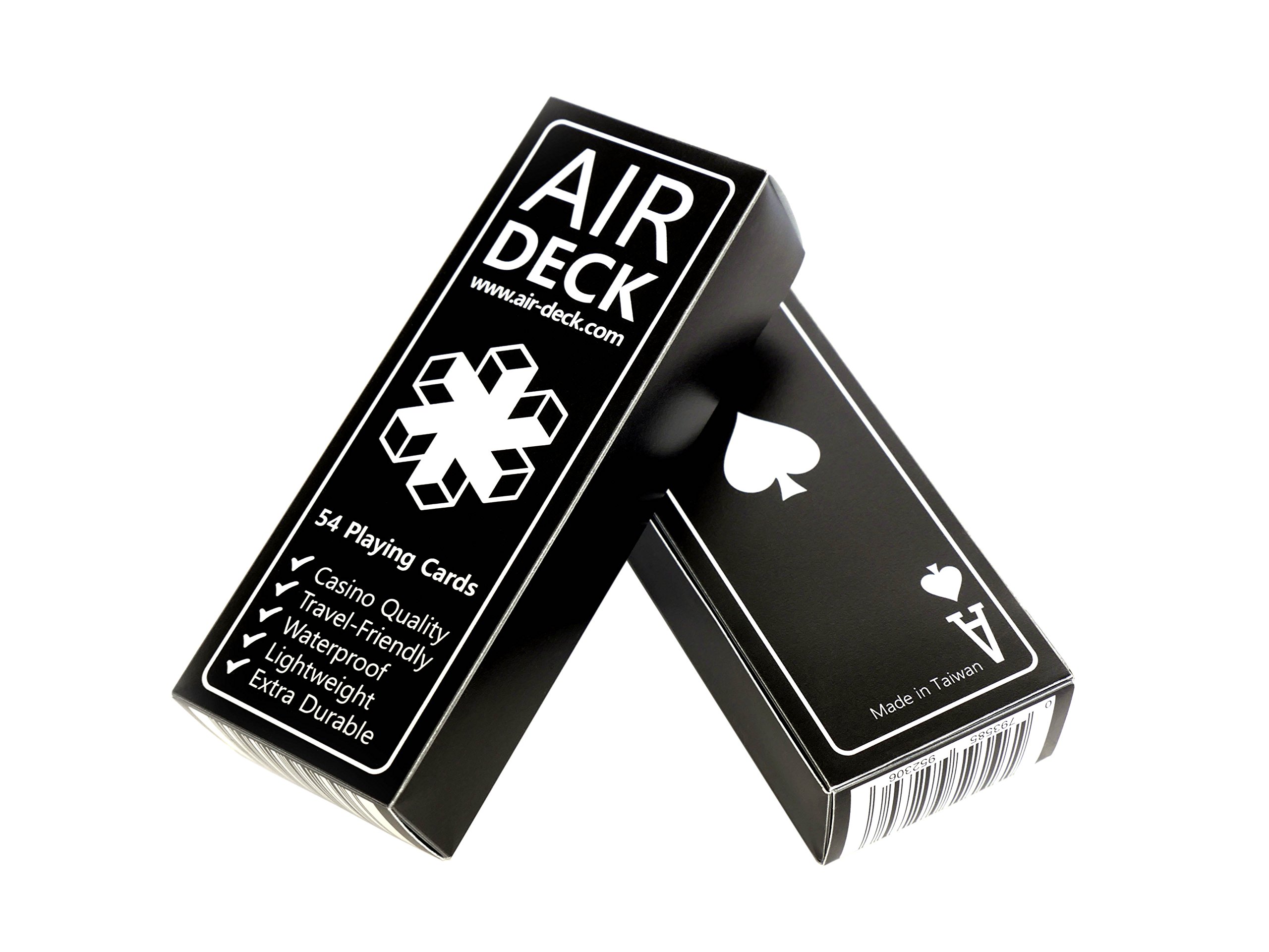 Premium Air Deck Travel Playing Cards - Black | Waterproof & Durable for Outdoor Camping, Hiking & Travel Games