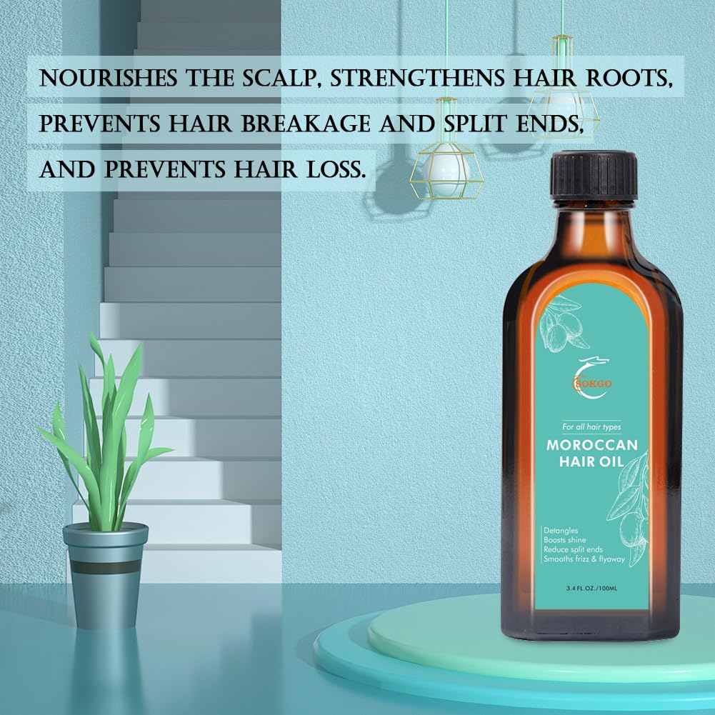 Premium Moroccan Argan Oil for Hair - Deep Repair Treatment for Split Ends, Frizz & Flyaways | Extra Strength Nourishment for Dry, Damaged Hair | Perfect for Daily Hair Care & Styling