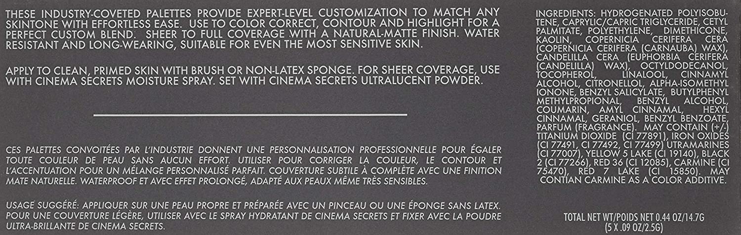 CINEMA SECRETS Pro Cosmetics Ultimate Foundation 5-In-1 Pro Palette - 400 Series | Professional Makeup Kit for Flawless Coverage, Contouring & Highlighting | Perfect for Bridal, Photo Shoots & HD Makeup