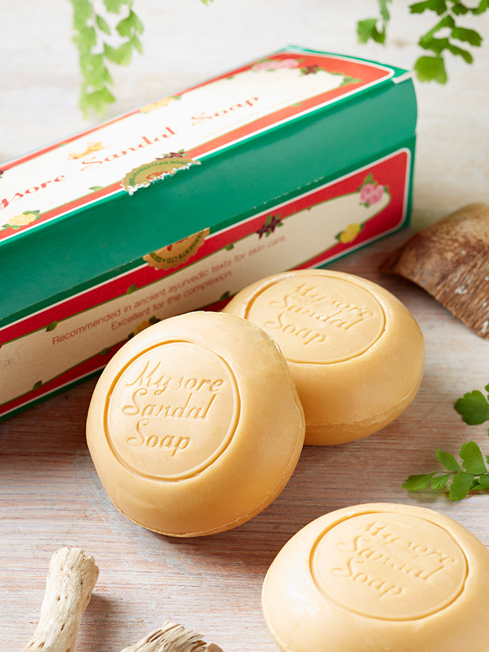 Pure Mysore Sandalwood Soap - 3 Pack | Natural Handmade Soap for Skin Care & Aromatherapy | Perfect for Daily Use, Gifts & Spa Relaxation