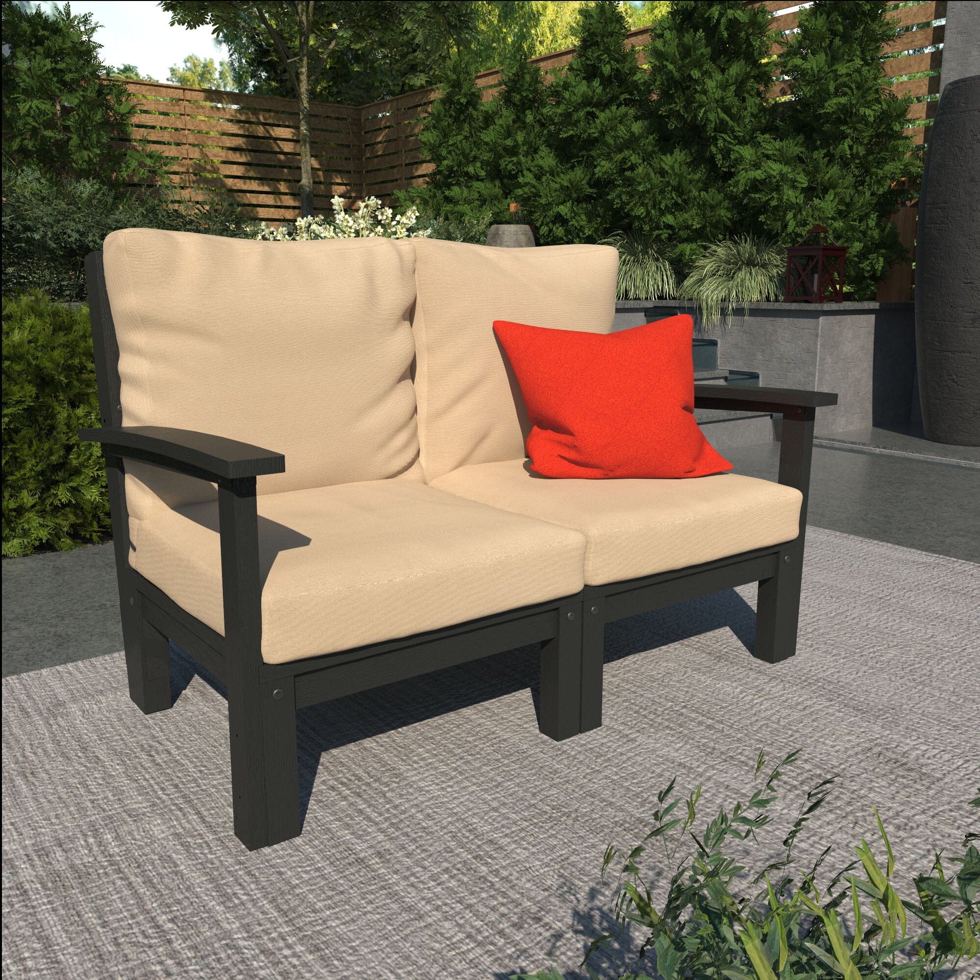 Custom Deep Seating Loveseat - Premium Outdoor Furniture for Patio, Garden & Backyard - Comfortable Two-Seater Sofa with Weather-Resistant Cushions