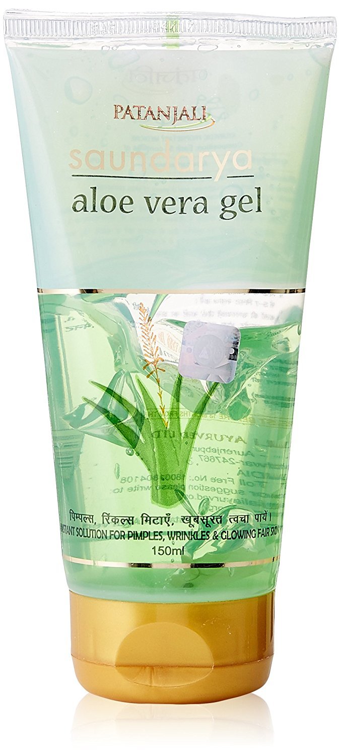 Patanjali Combo Pack - Saundarya Aloe Vera Gel & Kesar Chandan Face Gel (150ml Each) | Natural Skin Care for Hydration, Brightening & Sunburn Relief | Perfect for Daily Moisturizing & Summer Skin Protection