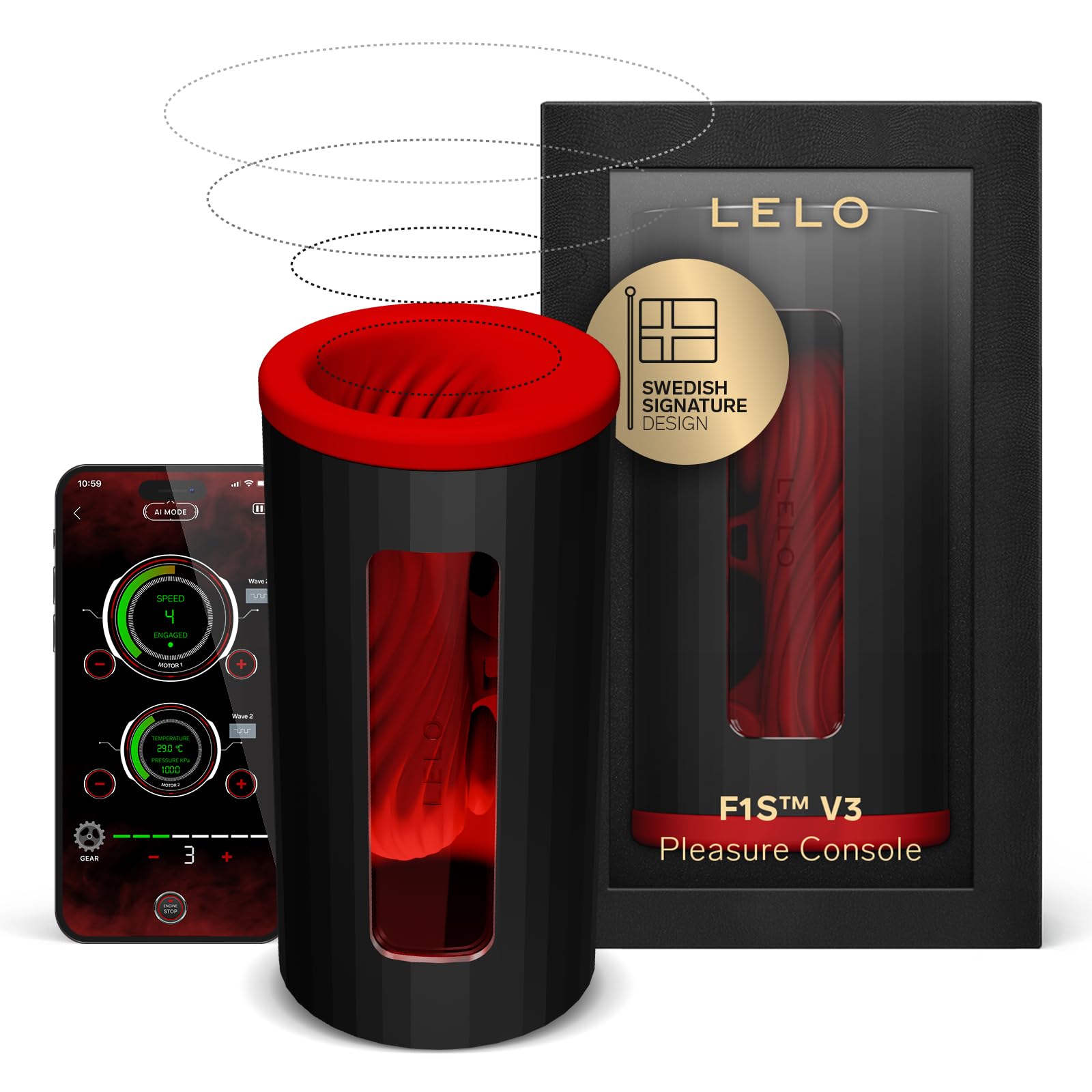 LELO F1S V3 Male Pleasure Console - Bluetooth App Controlled Masturbator for Men with 8 Vibration Modes & Interactive AI Mode - Rechargeable Male Vibrator Sex Toy - Perfect for Solo Play, Couples Fun & Discreet Pleasure at Home or Travel