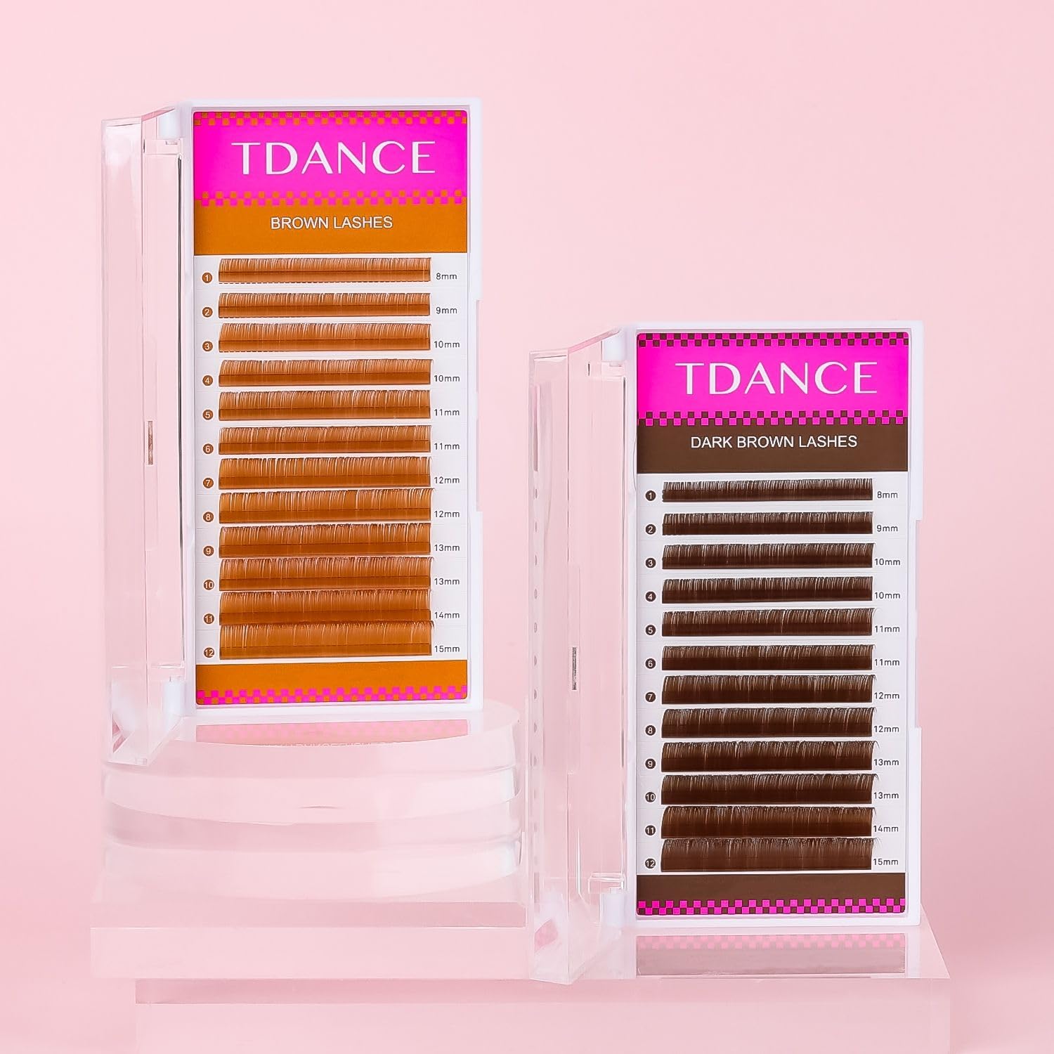TDANCE Premium Dark Brown Eyelash Extensions - 0.05mm D Curl 10-17mm for Salon & DIY Use | Natural Looking Colored Lashes for Volume & Length | Perfect for Weddings, Parties & Special Occasions