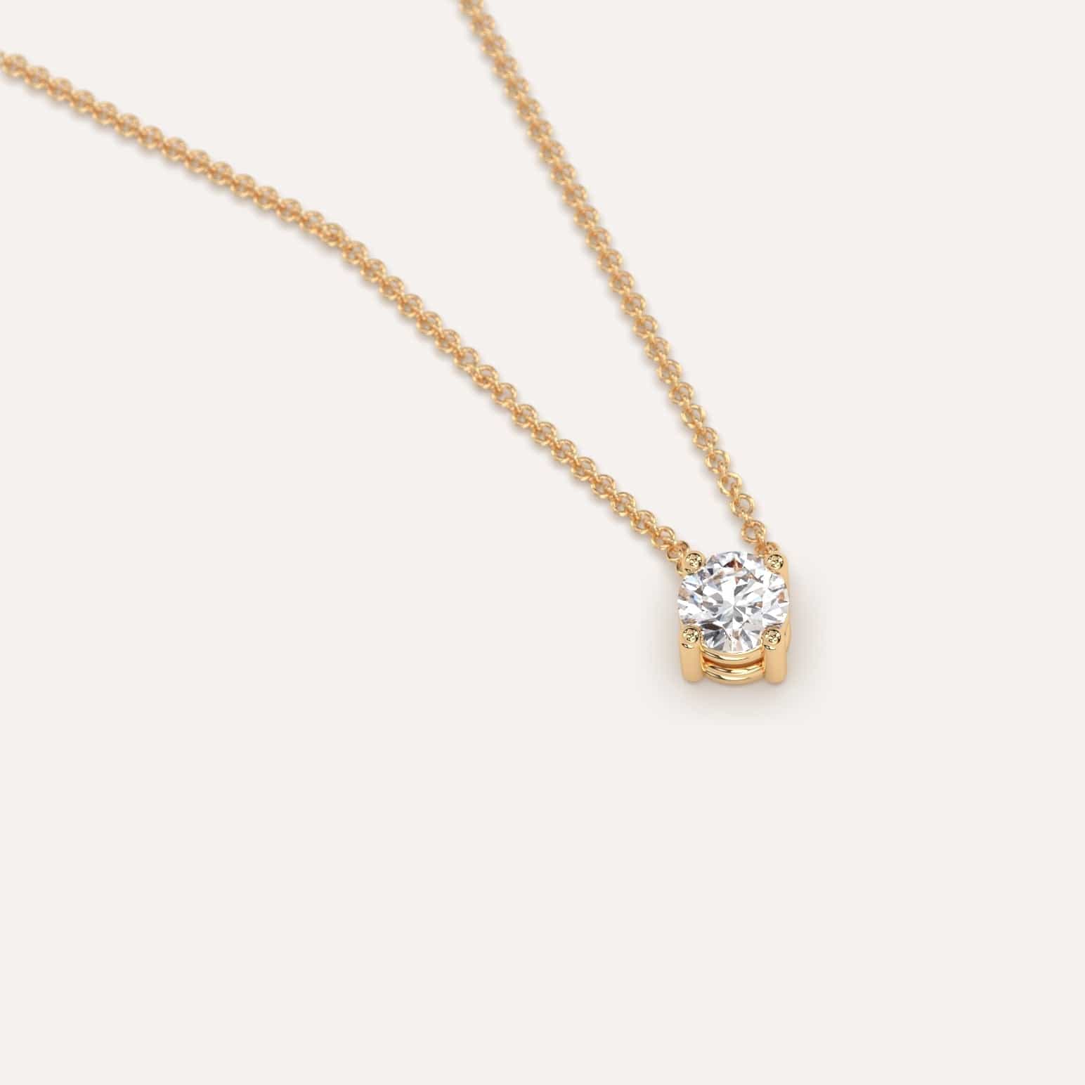 1/4 Carat Round Floating Diamond Necklace - Elegant Solitaire Pendant for Women - Perfect for Weddings, Anniversaries & Special Occasions