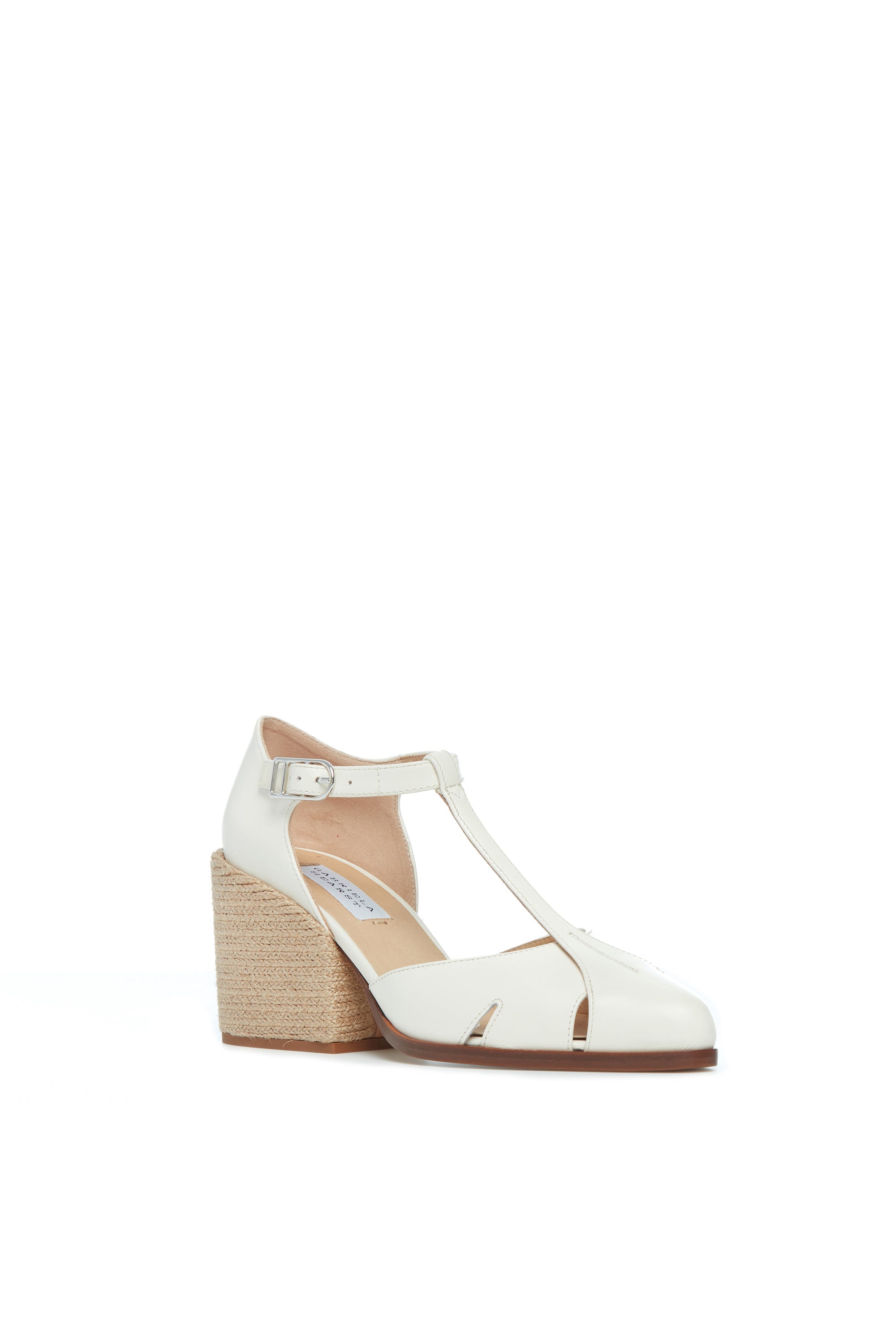 Cream Leather Ivy T-Strap Heels for Women - Elegant High Heel Sandals for Weddings, Parties & Evening Events