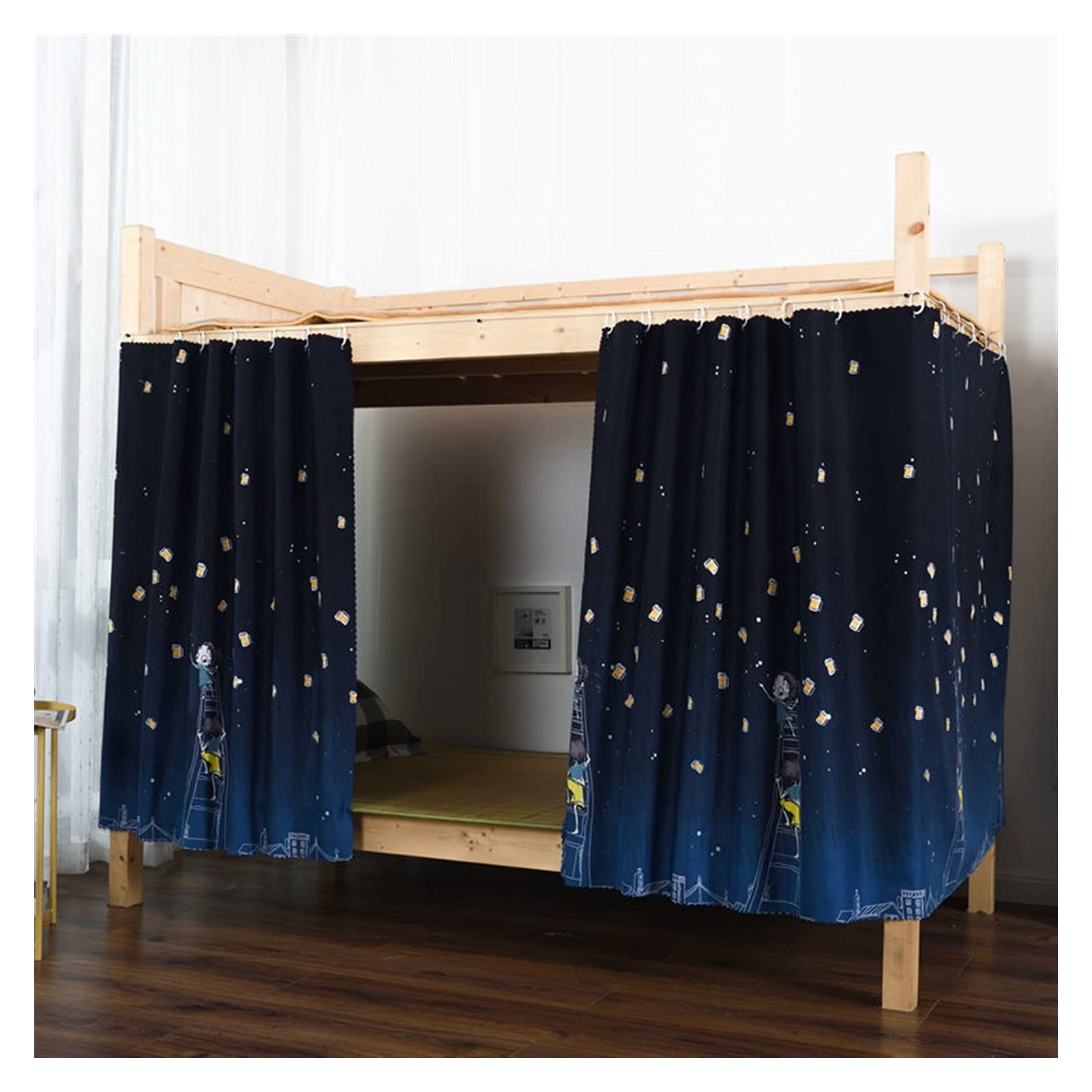 YUXI8541NO Blackout Bed Canopy Curtains for Dorm Rooms - 4 Corner Canopy Set for Single, Upper & Lower Bunk Beds (8 Colors) - Perfect for Privacy, Light Blocking & Stylish Room Decor