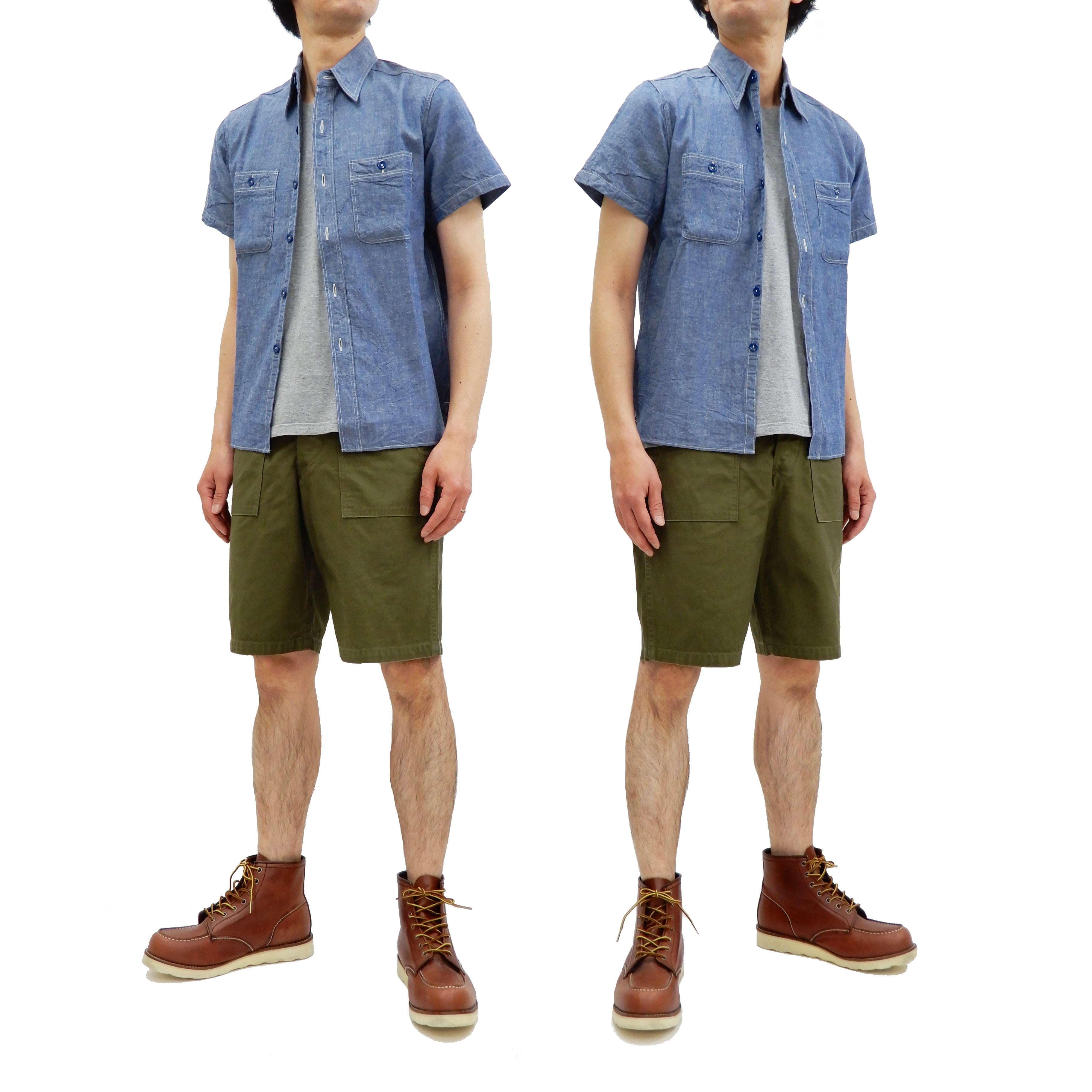 Buzz Rickson Men's Military Shorts - Olive Green Army OG 107 Style BR51735 | Durable & Comfortable for Outdoor, Hiking & Casual Wear