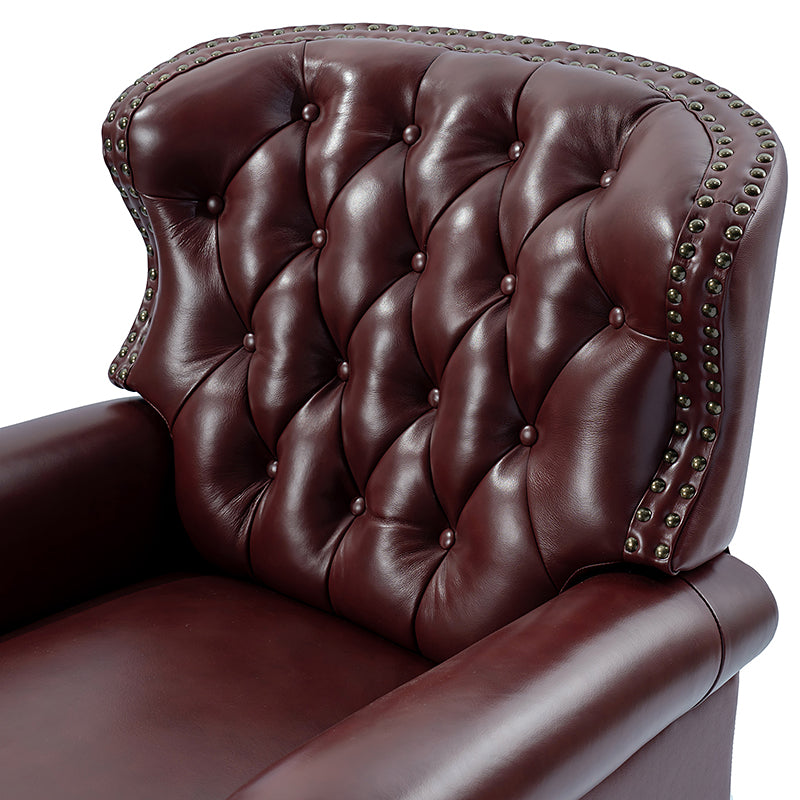 Premium Genuine Leather Oversized Recliner Chair for Living Room - Comfortable Lounge Chair for Home Theater, Reading Nook & Relaxation