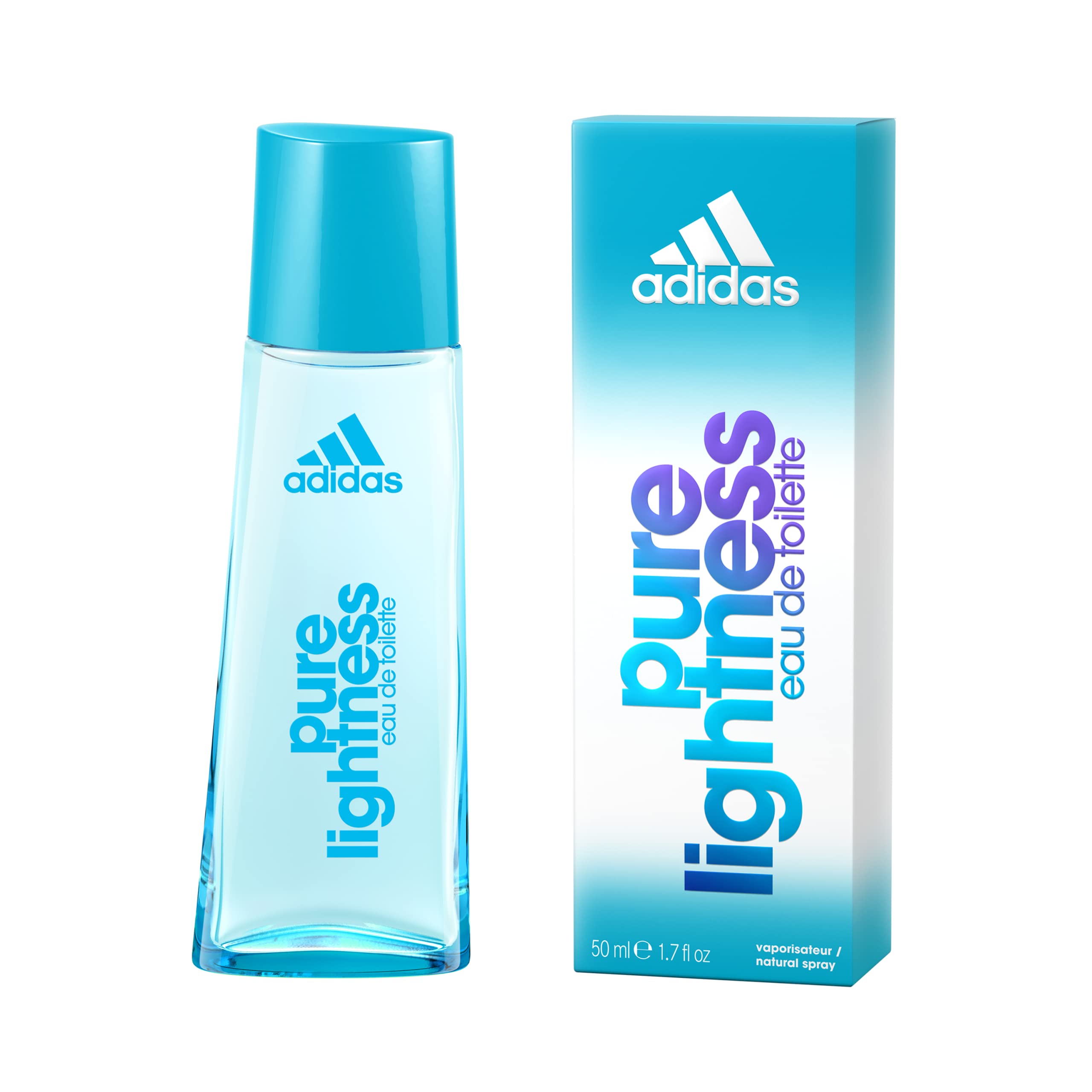 Adidas Pure Lightness EDT Spray for Men - 1.7 oz / 50 ml - Fresh & Light Cologne - Perfect for Daily Wear, Office & Casual Outings