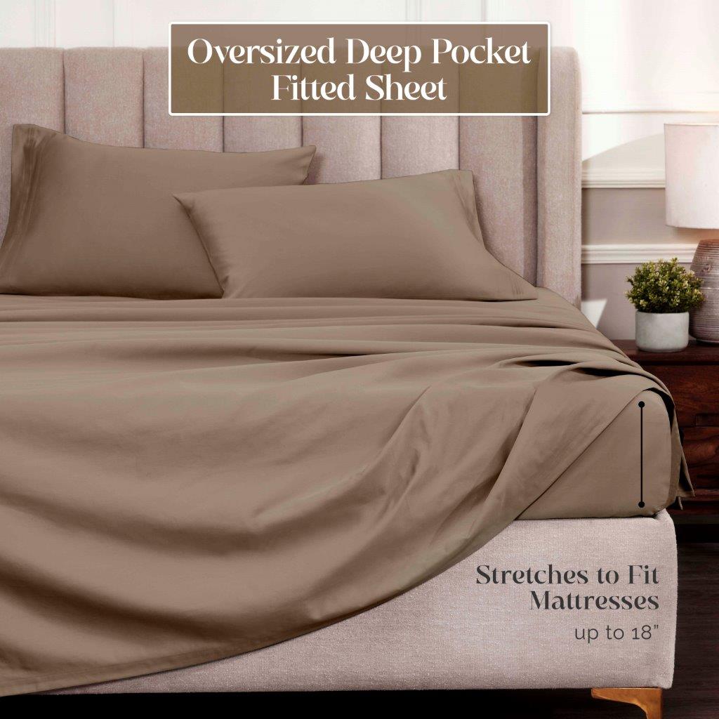 Premium 1500 Thread Count Egyptian Cotton Sheet Set - Eco-Friendly, Breathable & Hypoallergenic - Perfect for Luxury Bedding & Hot Sleepers