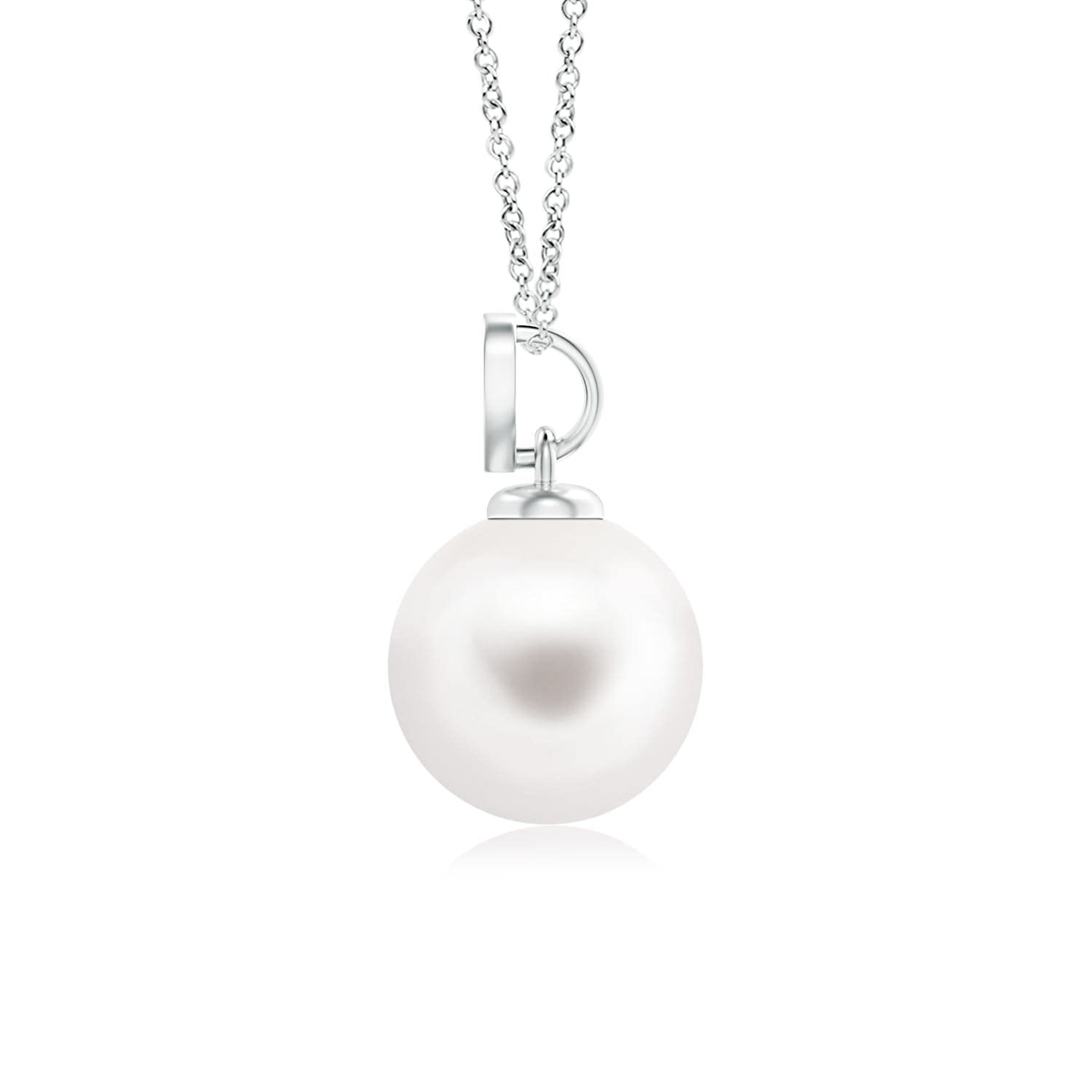 Angara Freshwater Cultured Pearl Pendant Necklace for Women - Sterling Silver & 14K Solid Gold | June Birthstone Jewelry, Birthday Gift, Anniversary Present, Wedding Jewelry | Perfect for Bridal, Formal Occasions & Everyday Elegance