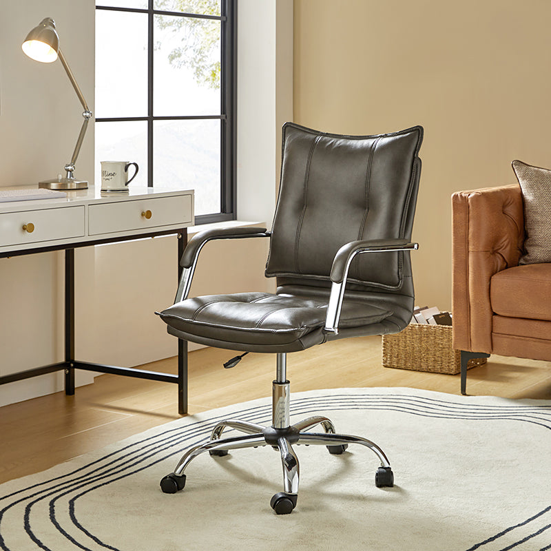 Ergonomic Doug Task Chair with Padded Arms - Adjustable Office Chair for Home & Work - Comfortable Desk Chair with Lumbar Support for Long Hours Sitting