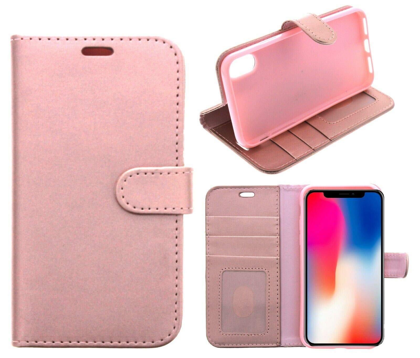 Premium Samsung Galaxy A3 Core Phone Case - Leather/Gel Flip Wallet Cover with Card Holder (Rose Gold) | Slim Protective Case for Everyday Use, Travel & Business