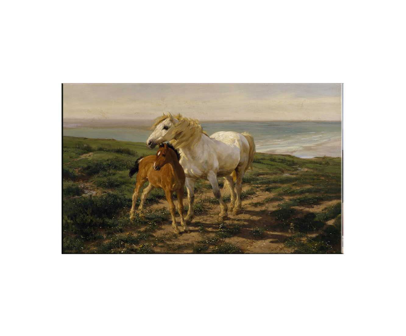 Henry William Banks Davis Mother and Son Canvas Wall Art - Vintage Oil Painting Reproduction - 31x47 Inch Unframed Home Decor - Perfect for Living Room, Bedroom & Nursery Wall Decor