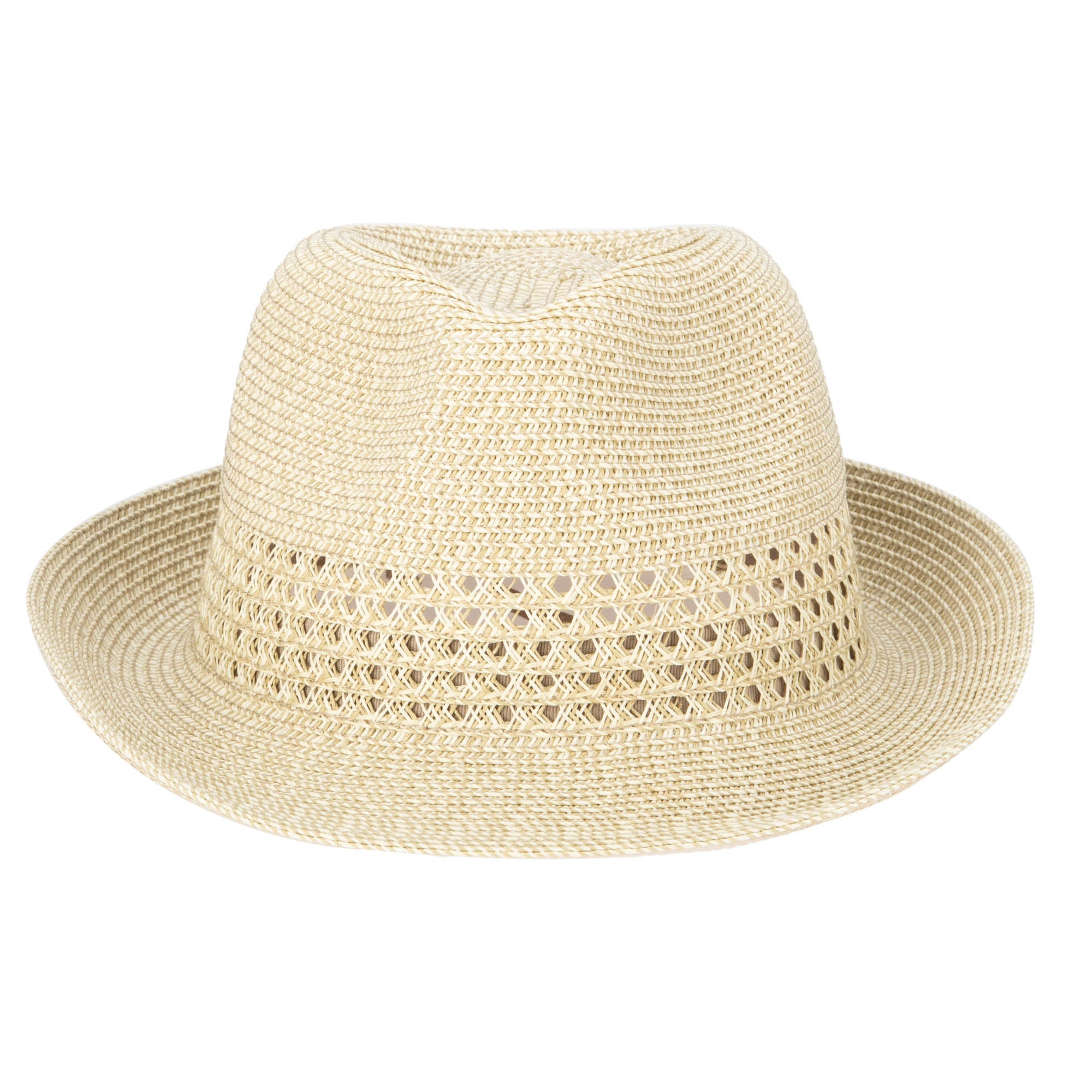 Stylish Women's Fedora Hat with Open Weave Design - Breathable Summer Sun Hat for Outdoor Activities, Beach, and Casual Wear
