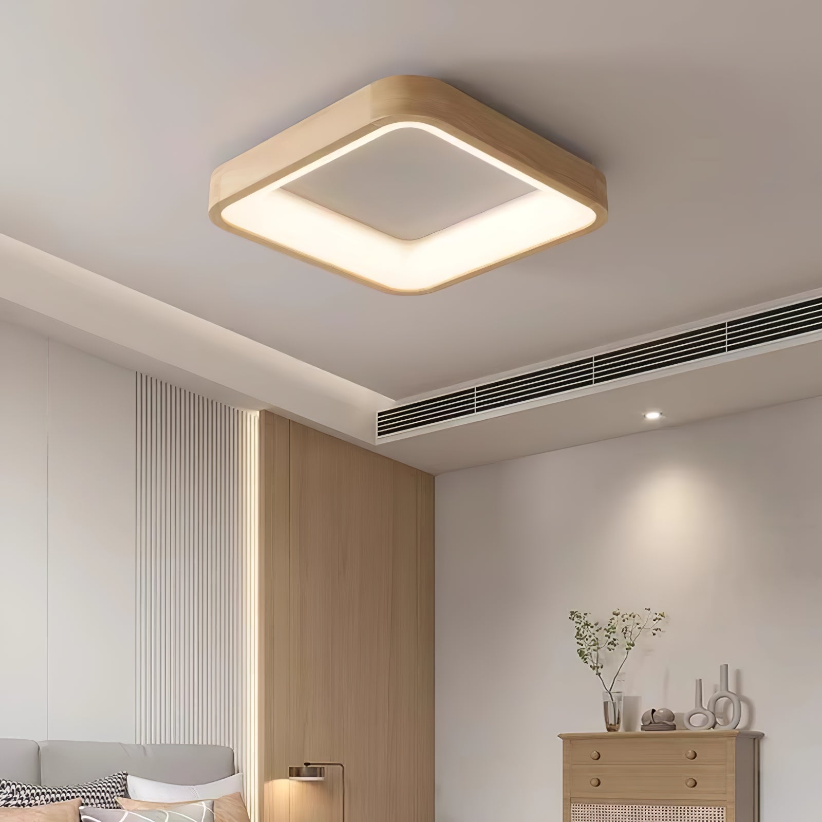 Modern Square Ceiling Light Fixture - Energy Efficient LED Flush Mount for Kitchen, Bedroom & Living Room - Sleek Design with Dimmable Brightness - Easy Installation Home Lighting Solution