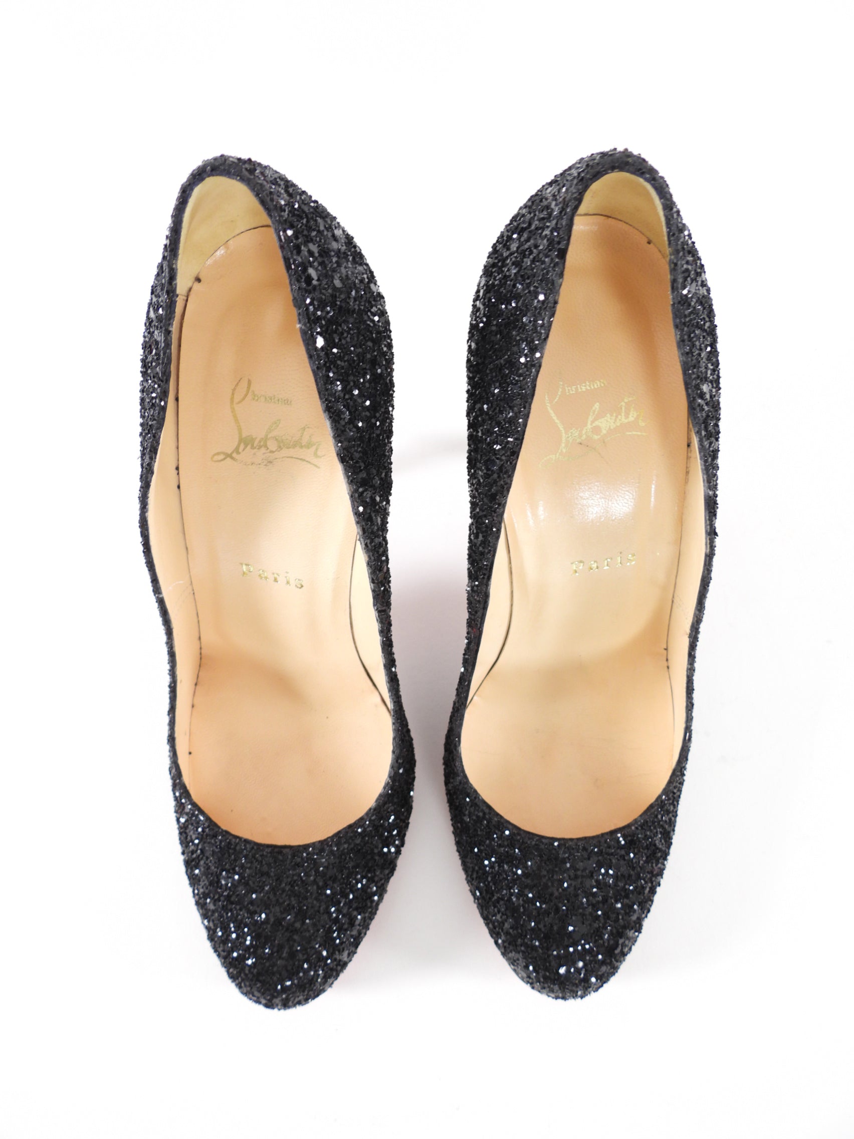 Christian Louboutin Ron Ron 100 Coarse Glitter Pumps - Women's Luxury High Heel Shoes Size 39 | Perfect for Evening Parties, Weddings & Special Occasions