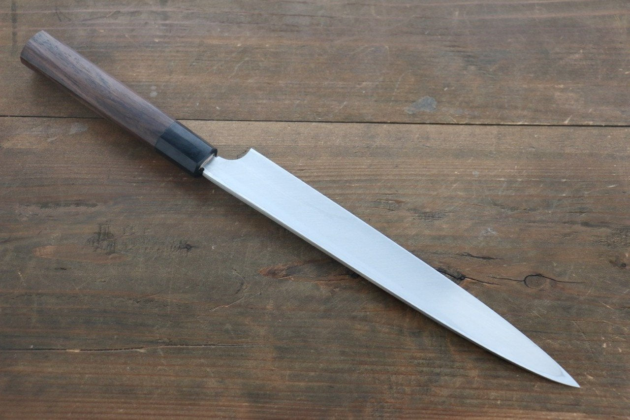 Premium Hideo Kitaoka White Steel No.2 Damascus Yanagiba Sushi Knife 240mm (9.4