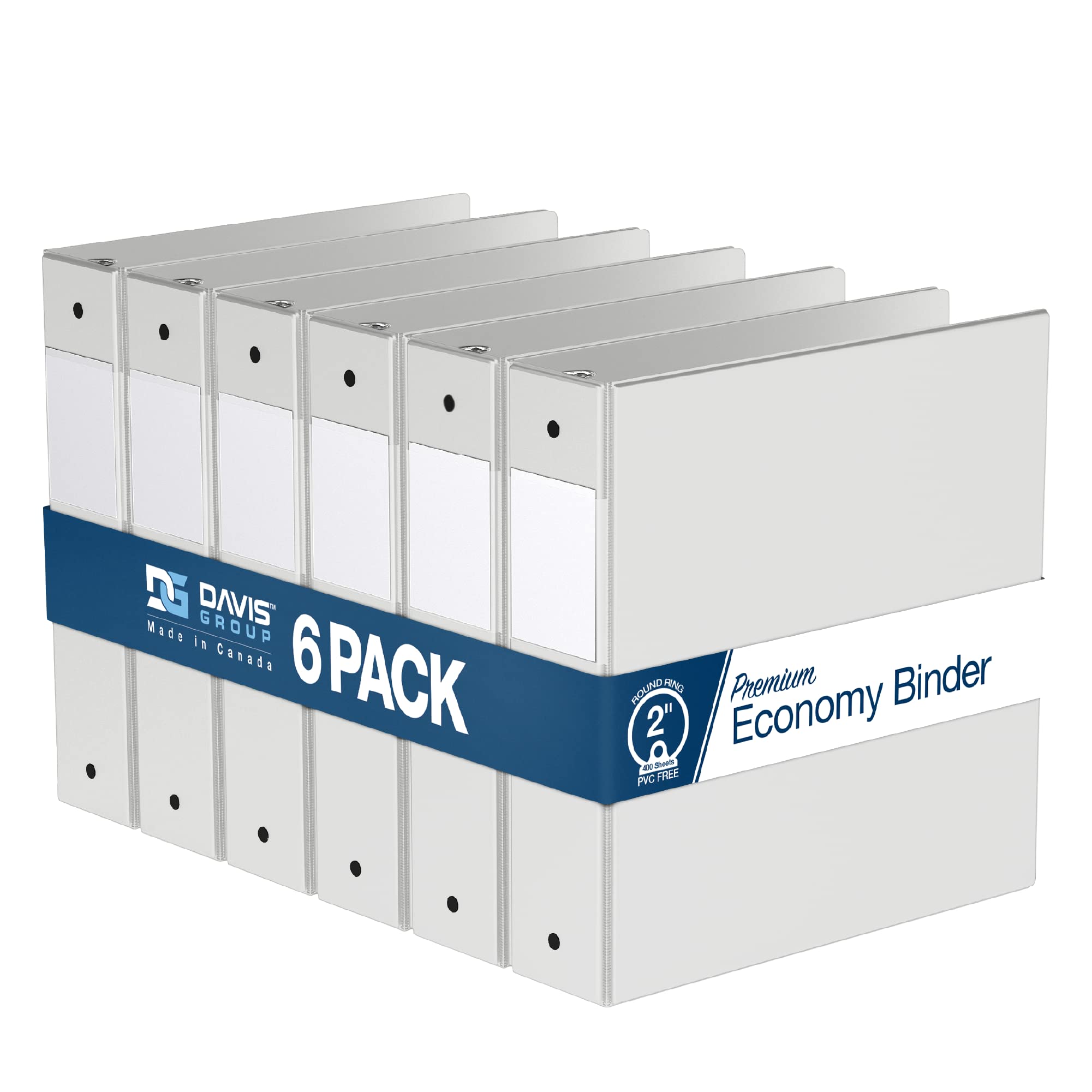 Premium 2-Inch 3-Ring Binders - 6-Pack Colored Notebook Binders for School, Office & Home Organization - Durable Round Ring White Binders - Perfect for Students, Teachers & Professionals