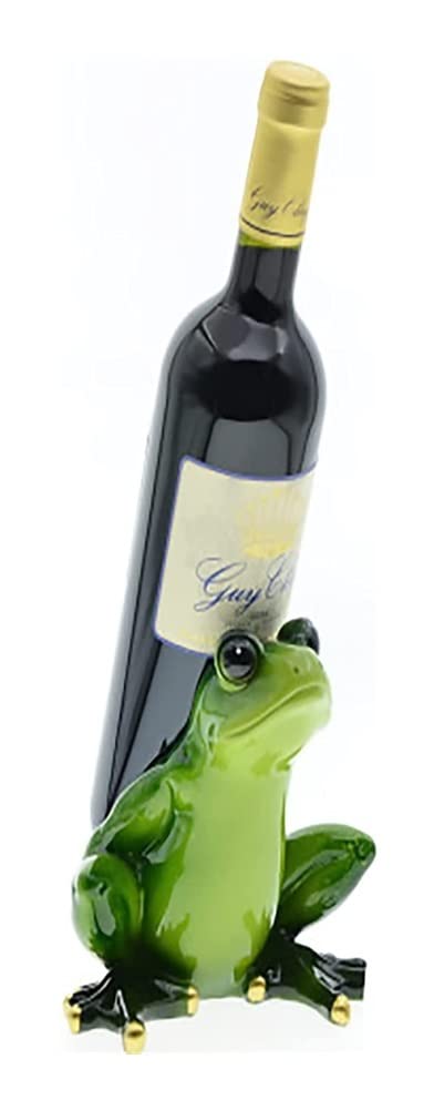 Frog-Shaped Glass Wine Bottle Holder - Tabletop Wine Rack Stand for Countertop Display | Decorative Wine Storage Accessory | Perfect for Home, Living Room, Bar Cabinet & Kitchen Counter Decor | Great Wine Gift Idea for Wine Lovers