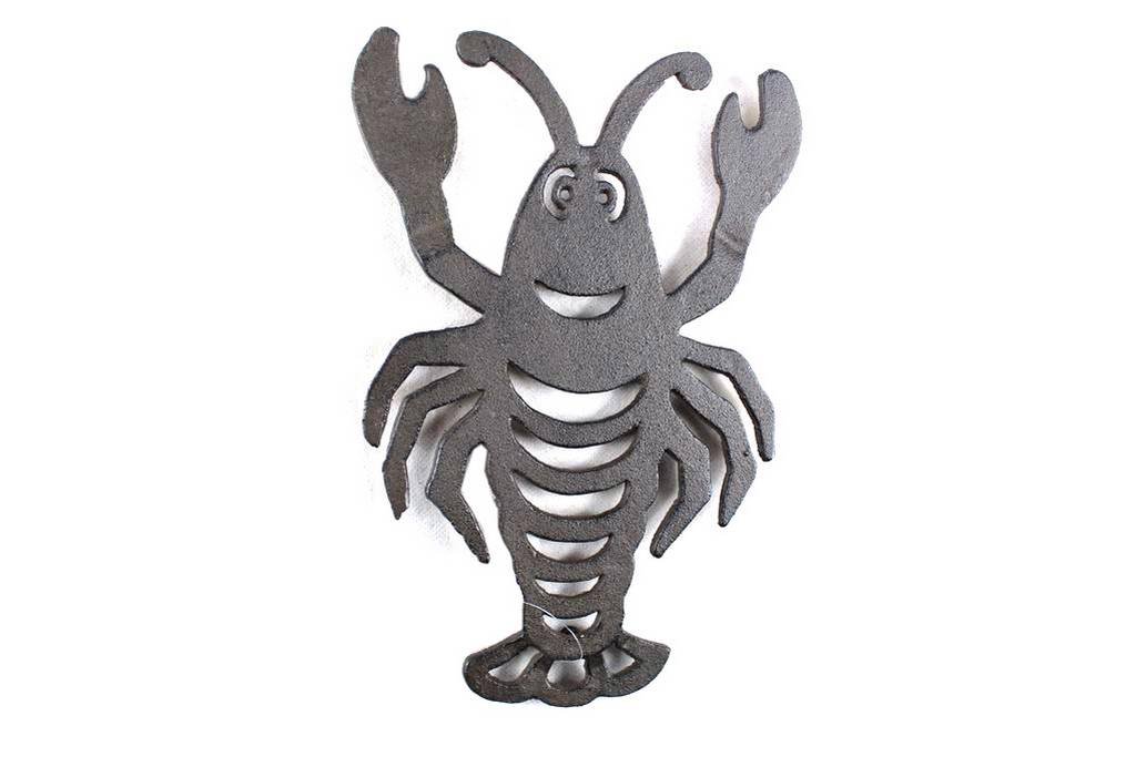11 Inch Cast Iron Lobster Trivet - Rustic Coastal Decor for Kitchen & Dining - Perfect for Hot Pots, Table Centerpieces, and Beach House Decor