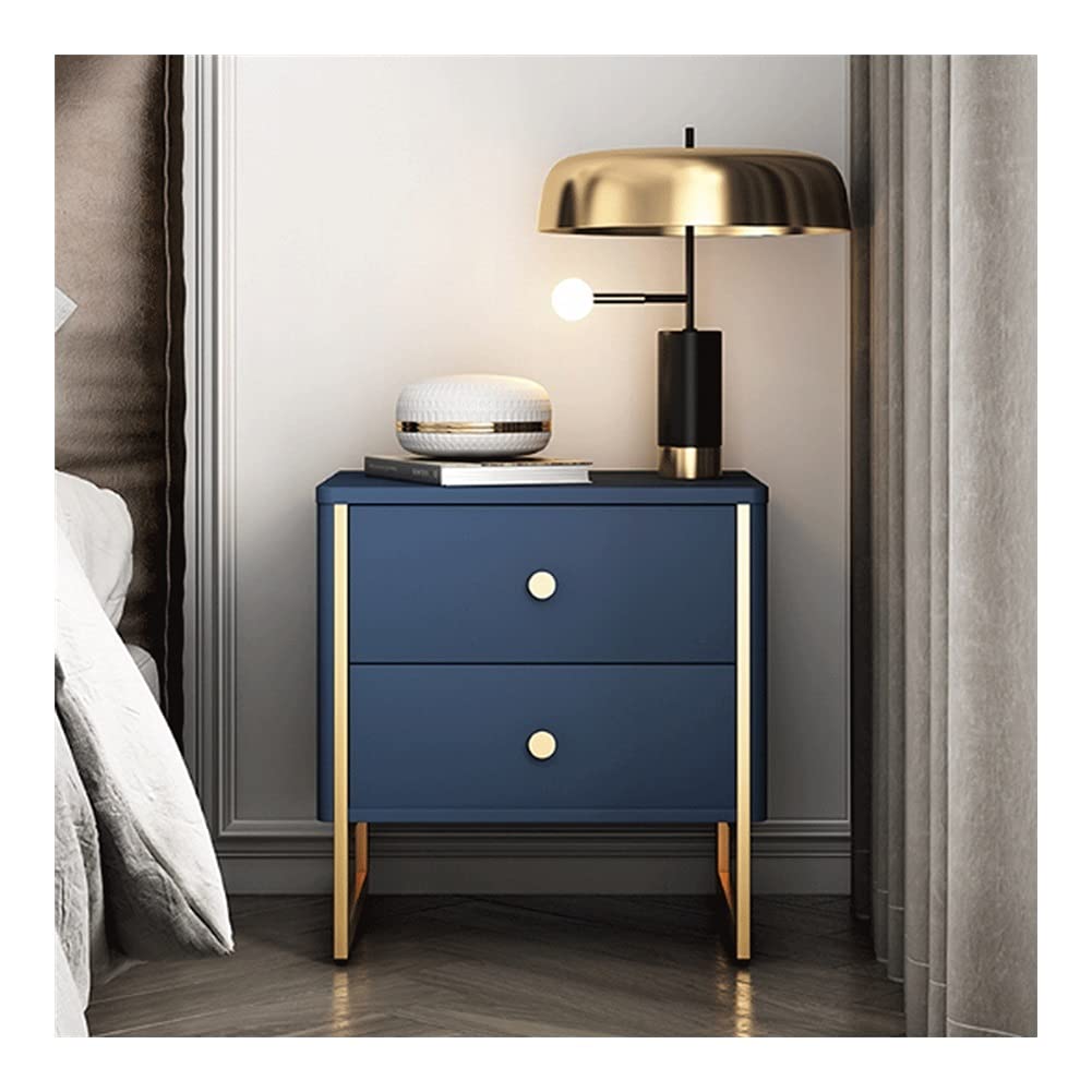 White Solid Wood Nightstand with Large Storage - Medium Size Bedside Cabinet for Bedroom, Office or Guest Room (Blue) - Perfect for Storing Books, Lamps & Bedroom Essentials
