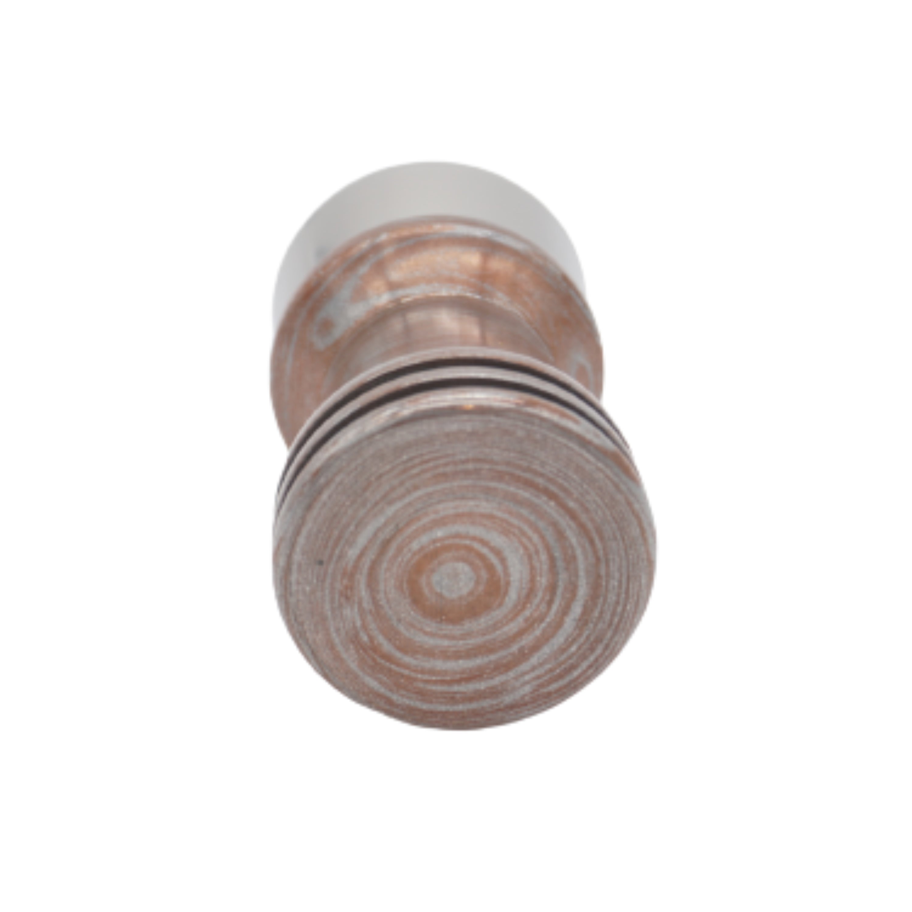 Premium Handcrafted Copper & White Aluminum Shaving Brush Handle - Fits 26mm & 28mm Knots - Luxury Wet Shaving Accessory for Men's Grooming Routine