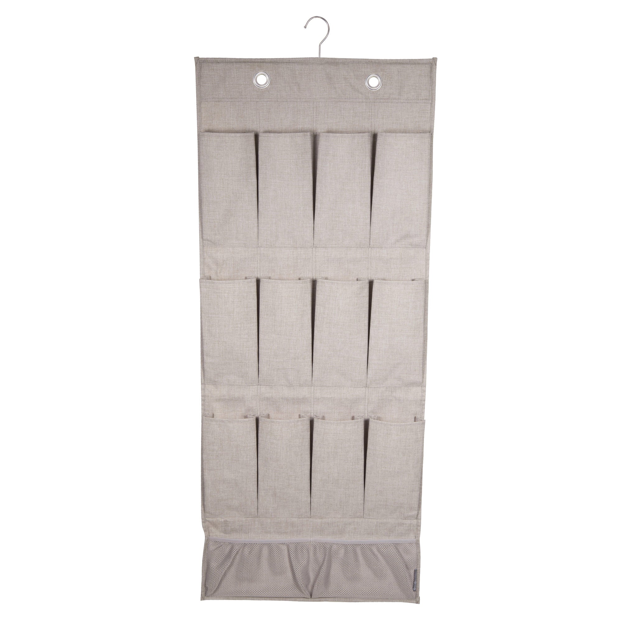Hanging Pocket Organizer - Grey or Beige - Perfect for Closet, Bathroom, Nursery & Office Storage Solutions
