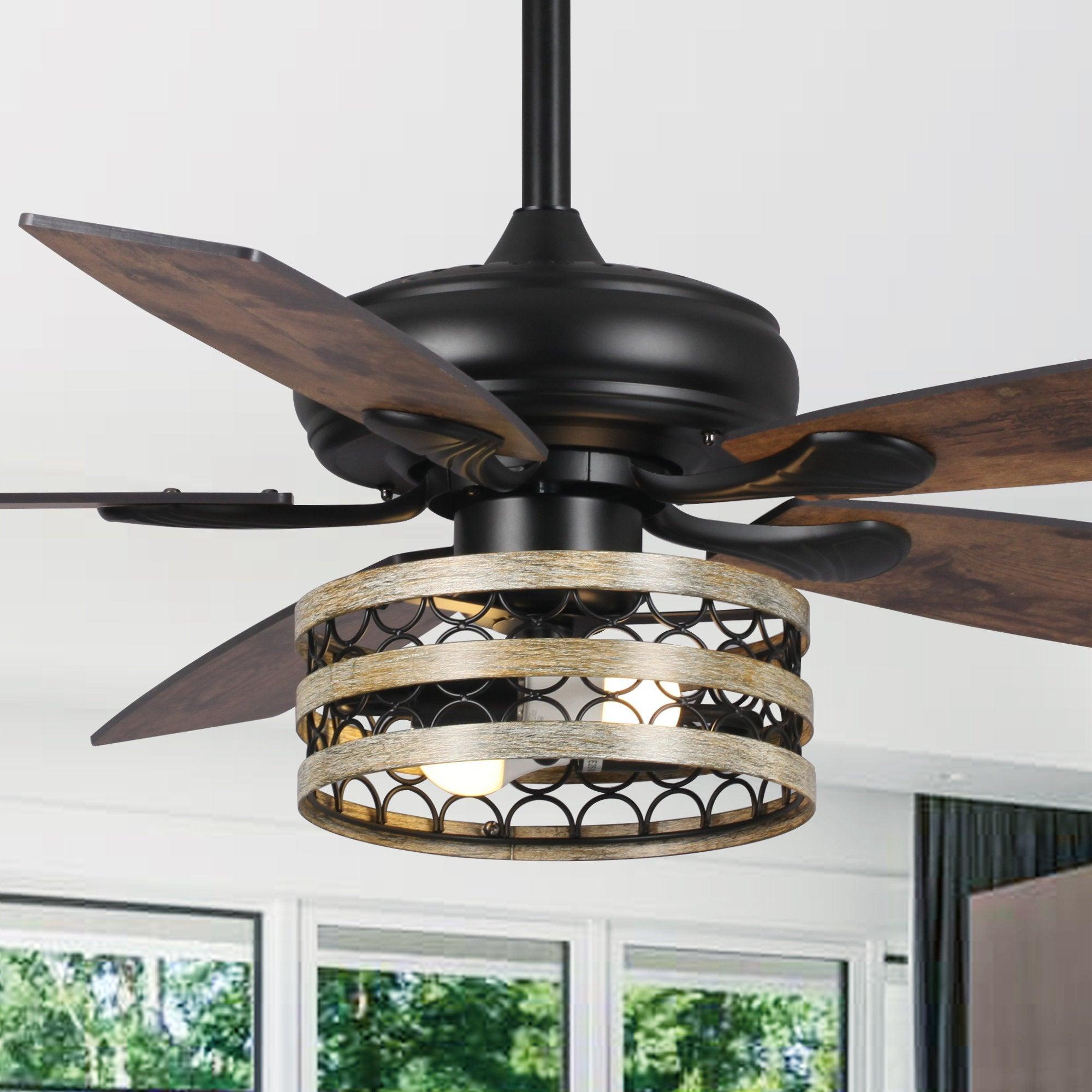 52 Alward Smart Ceiling Fan with LED Light Kit - Remote Control, Dimmable, Energy Efficient - Perfect for Bedroom, Living Room, and Office