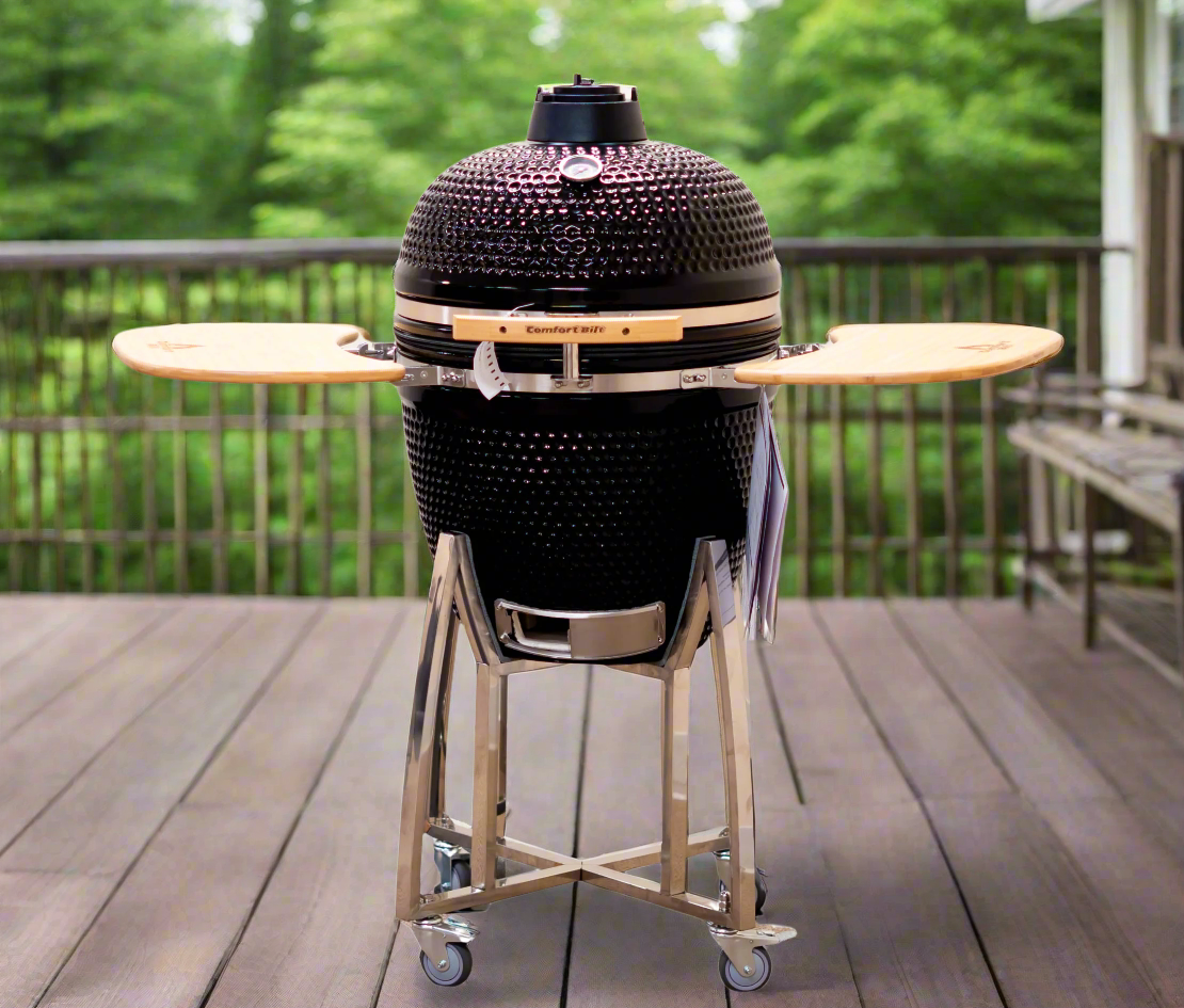 21 COALS by Comfortbilt Kamado Grill - Premium Ceramic Charcoal Grill in Black | Perfect for Backyard BBQs, Outdoor Cooking & Grilling Parties