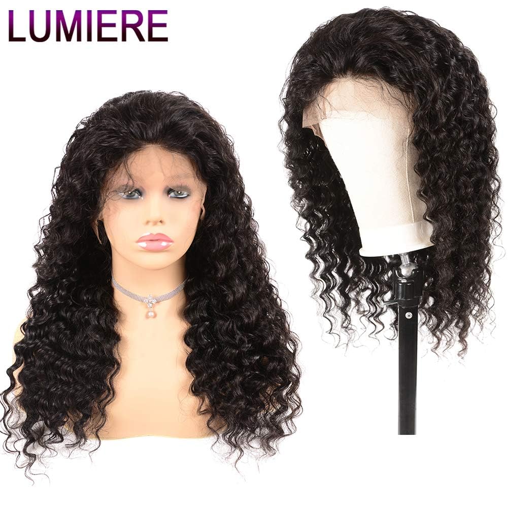 LUMIERE 24 Inch Deep Wave Lace Front Wigs for Black Women - 13x4 HD Lace Frontal Unprocessed Virgin Human Hair Wig with Baby Hair - Perfect for Daily Wear, Cosplay & Special Occasions