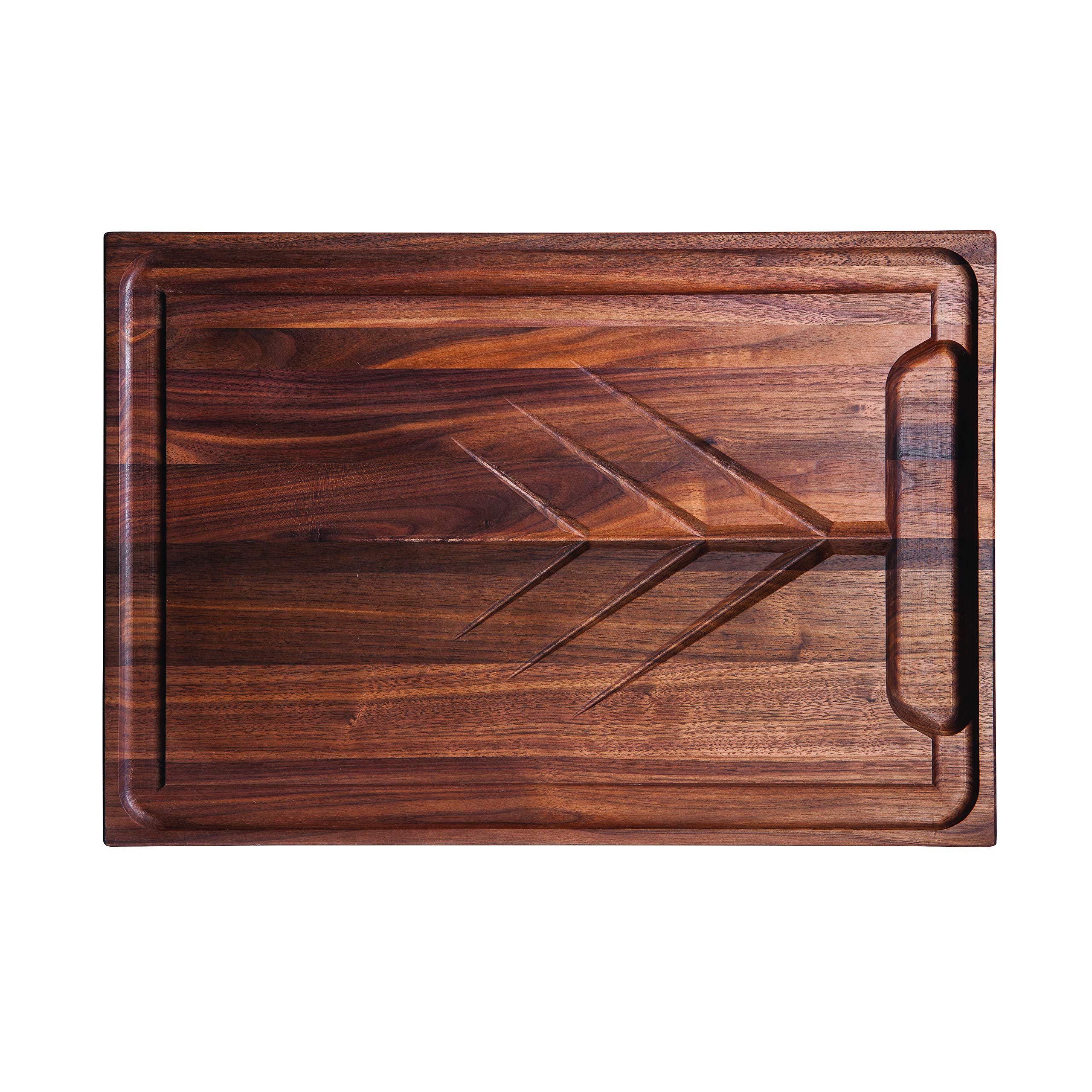 JK Adams Premium Walnut Wood Carving Board with Juice Grooves - 20x14 Inch Thick Butcher Block Cutting Board - Durable Hardwood Chopping Board for Kitchen & Holiday Dinners - Perfect for Meat, Cheese, Vegetables & Entertaining