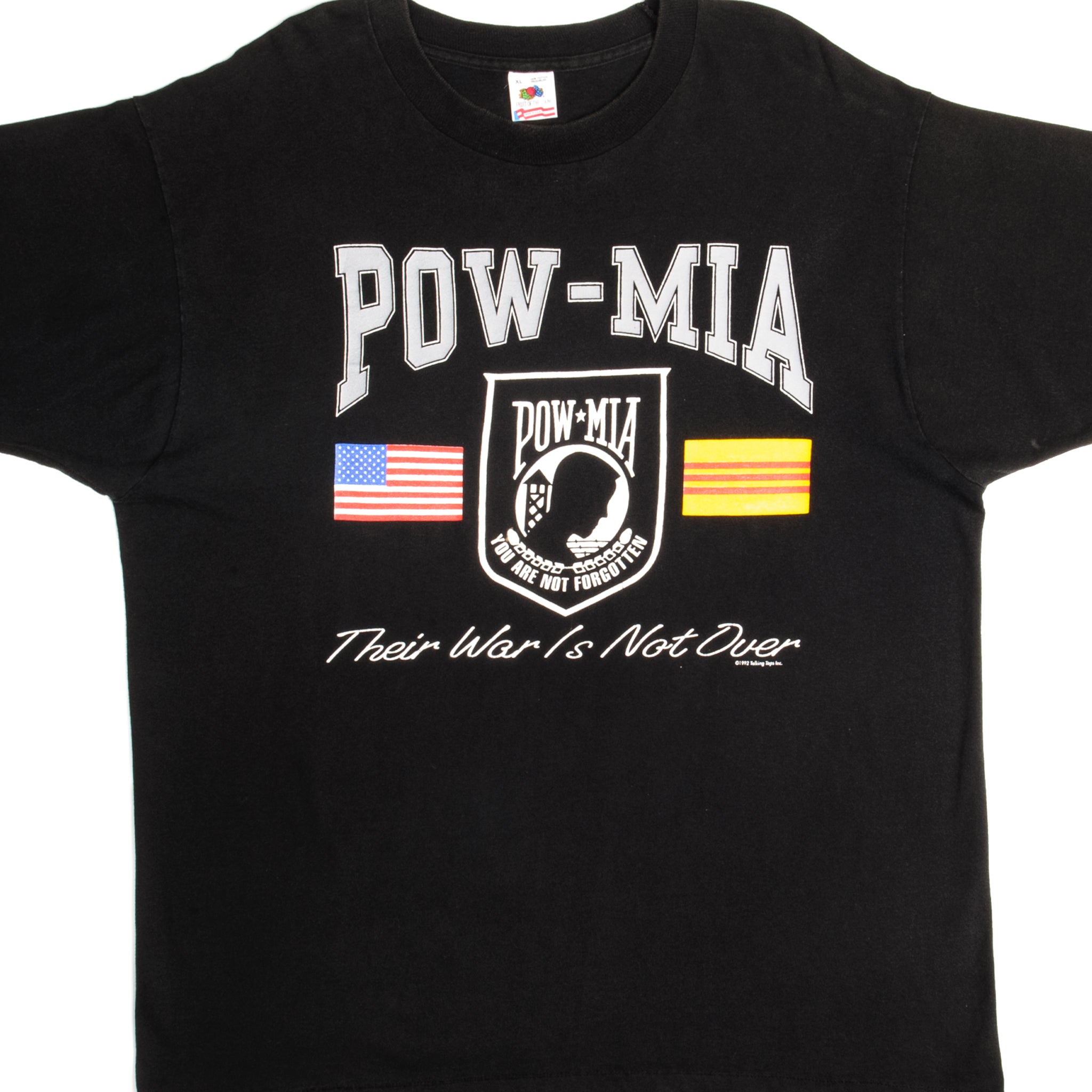 Vintage POW MIA Graphic Tee Shirt 1992 - XL Size, 100% Cotton, Made in USA - Military Apparel, Patriotic Gift for Veterans & History Lovers